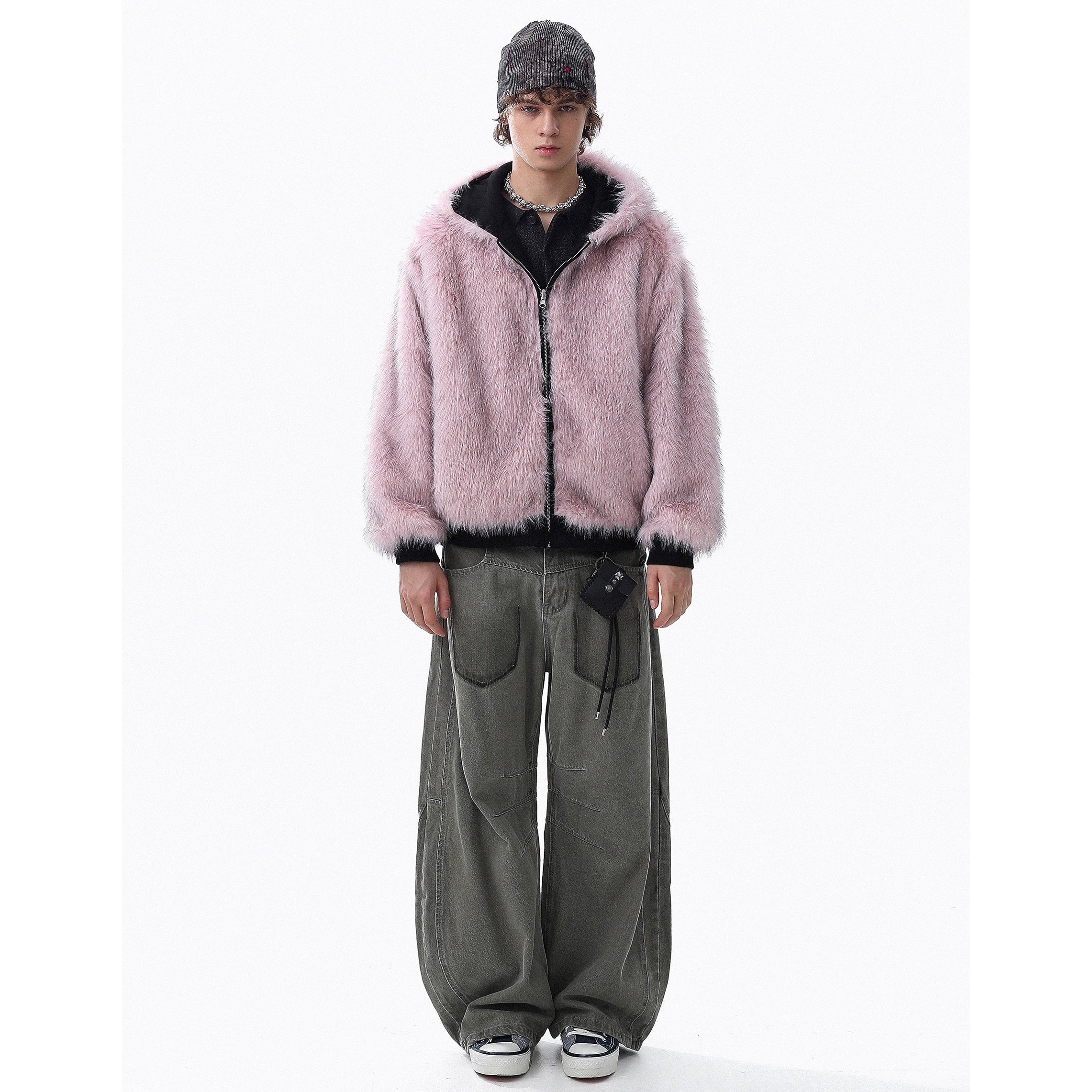 Fur Collar Reversible Hooded Jacket MR8030