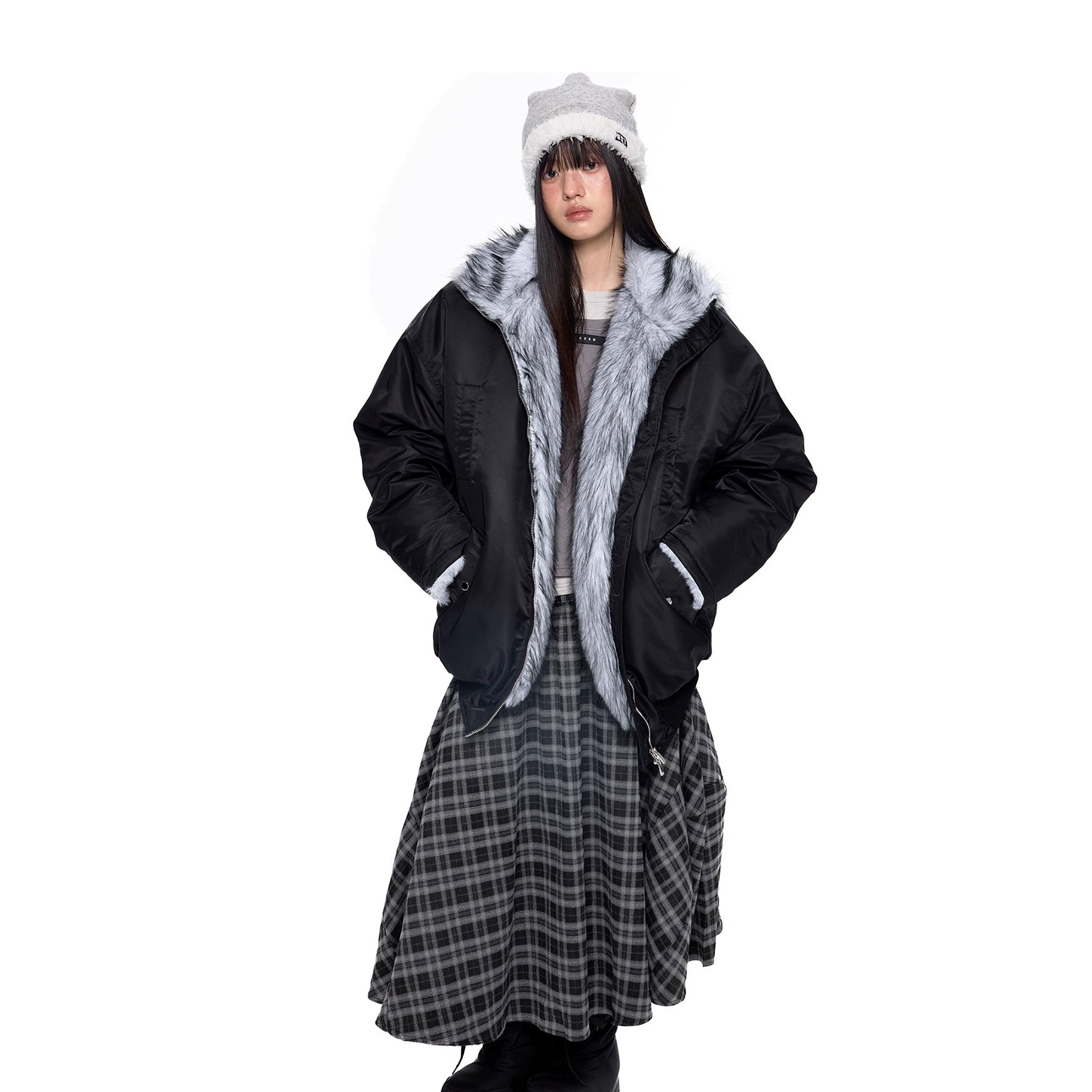 Fluffy Liner Casual Zip Jacket EZ287