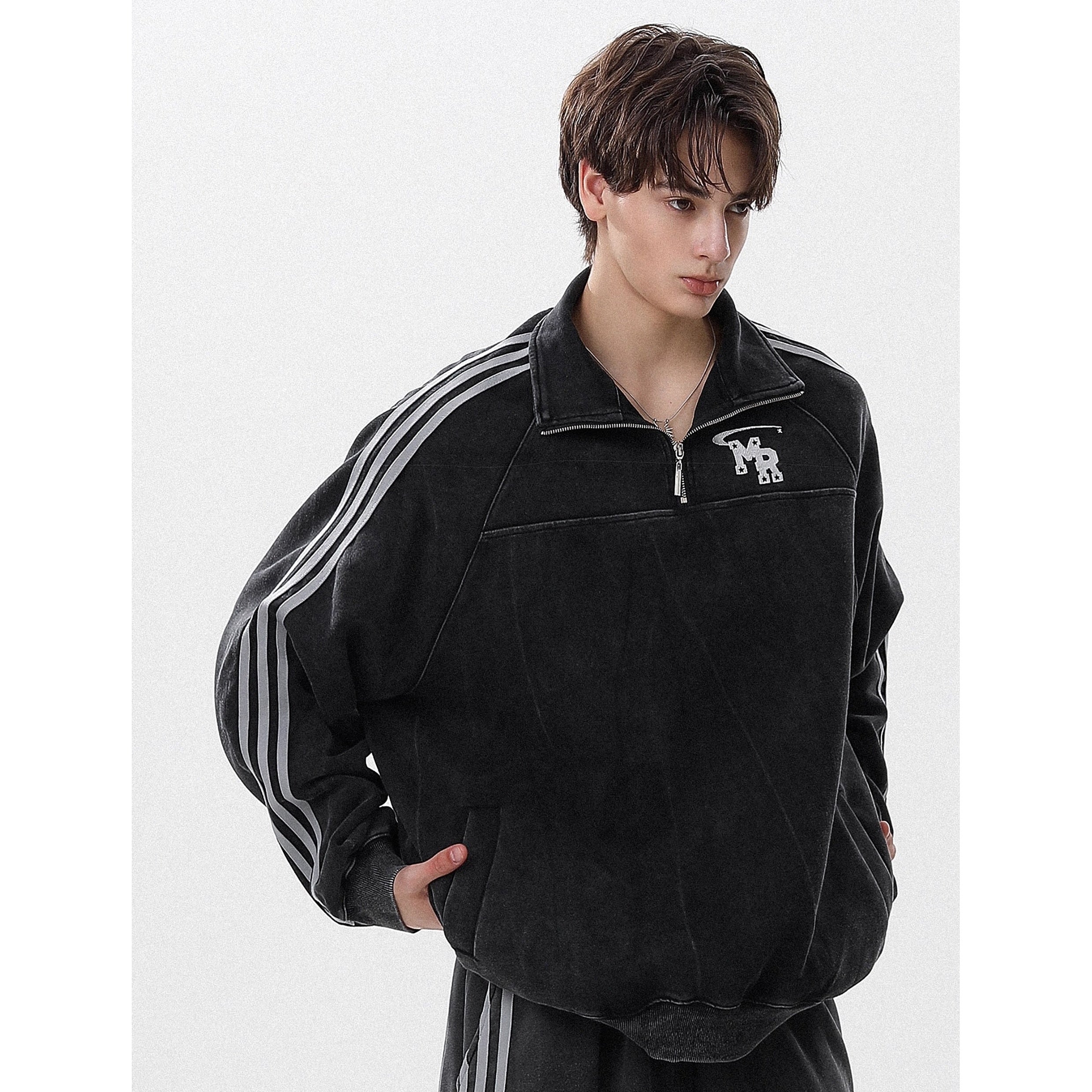 【上下別売り】Stand Collar Sweat Pullover ＆ Wide Pants Set-up MR8027