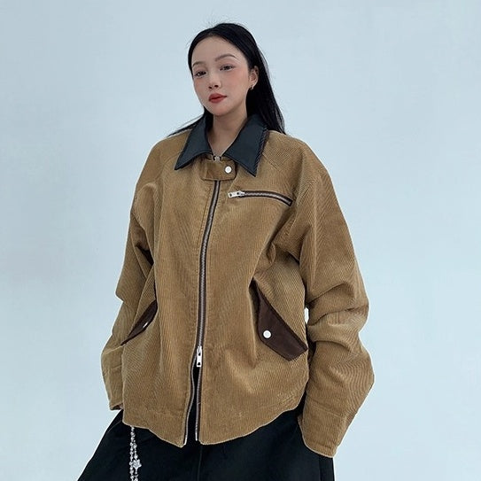 Cropped Corduroy Relaxed Zip Jacket OS2026