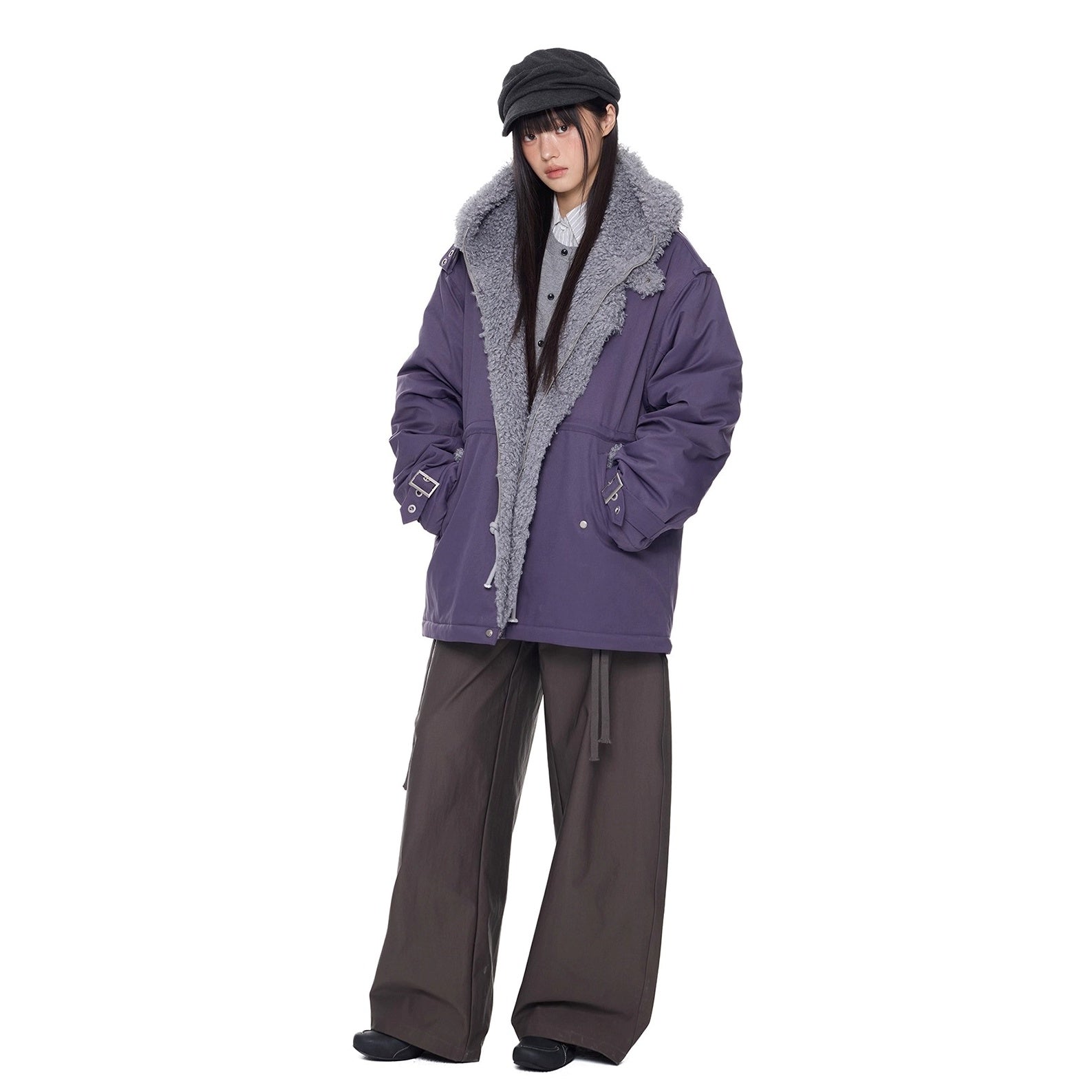 Furry Hooded Work Jacket EZ275