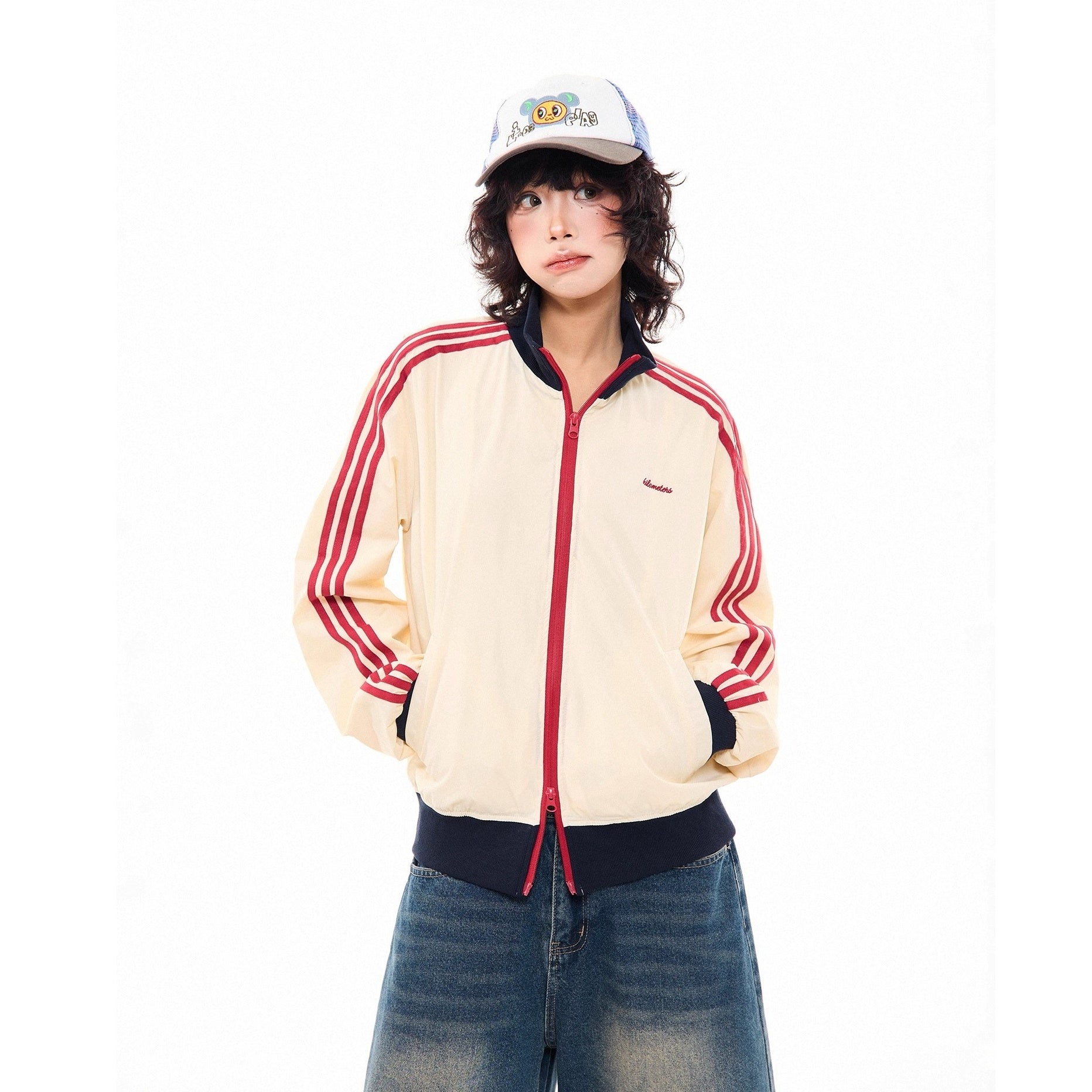 Three-bar Contrast Track Jacket MW10278