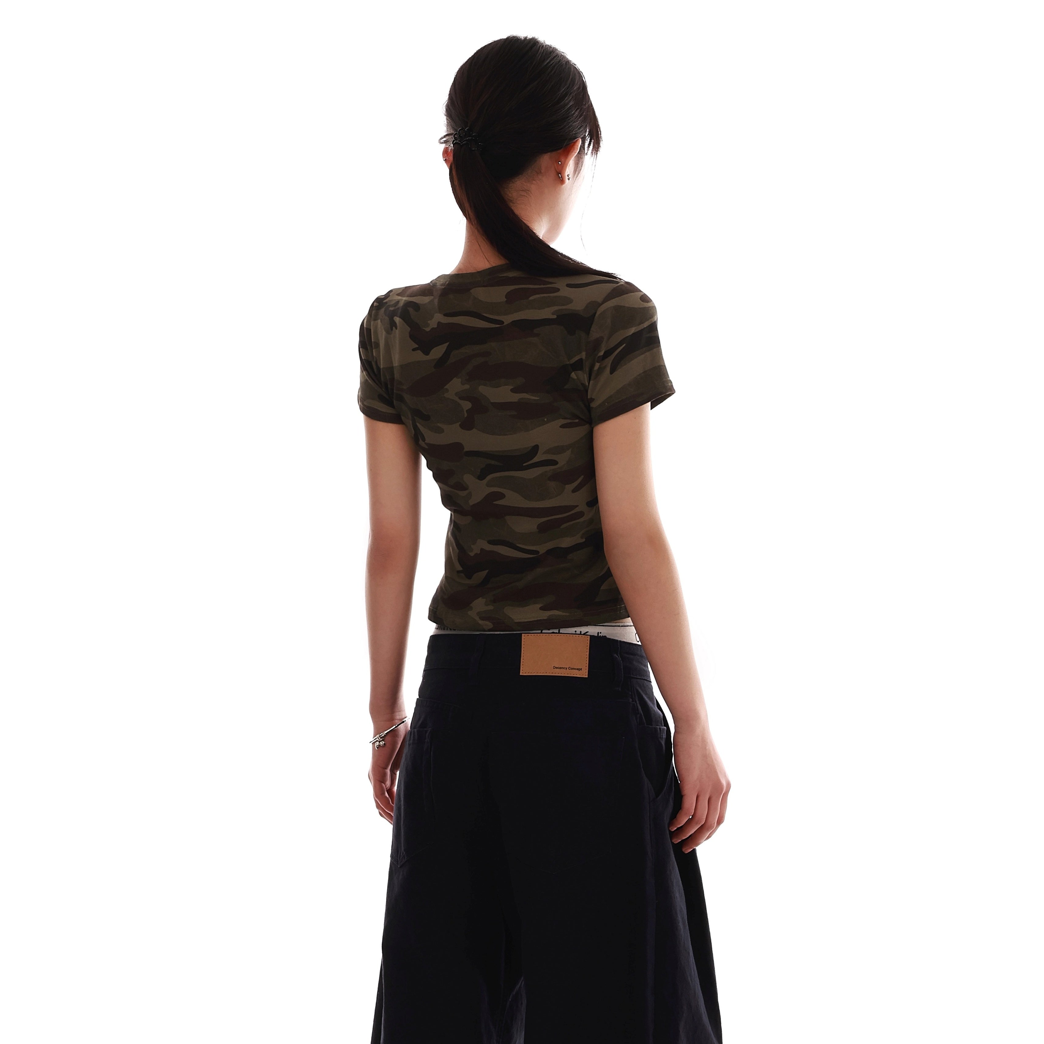 Camouflage Slim Cropped T-shirt VI2005