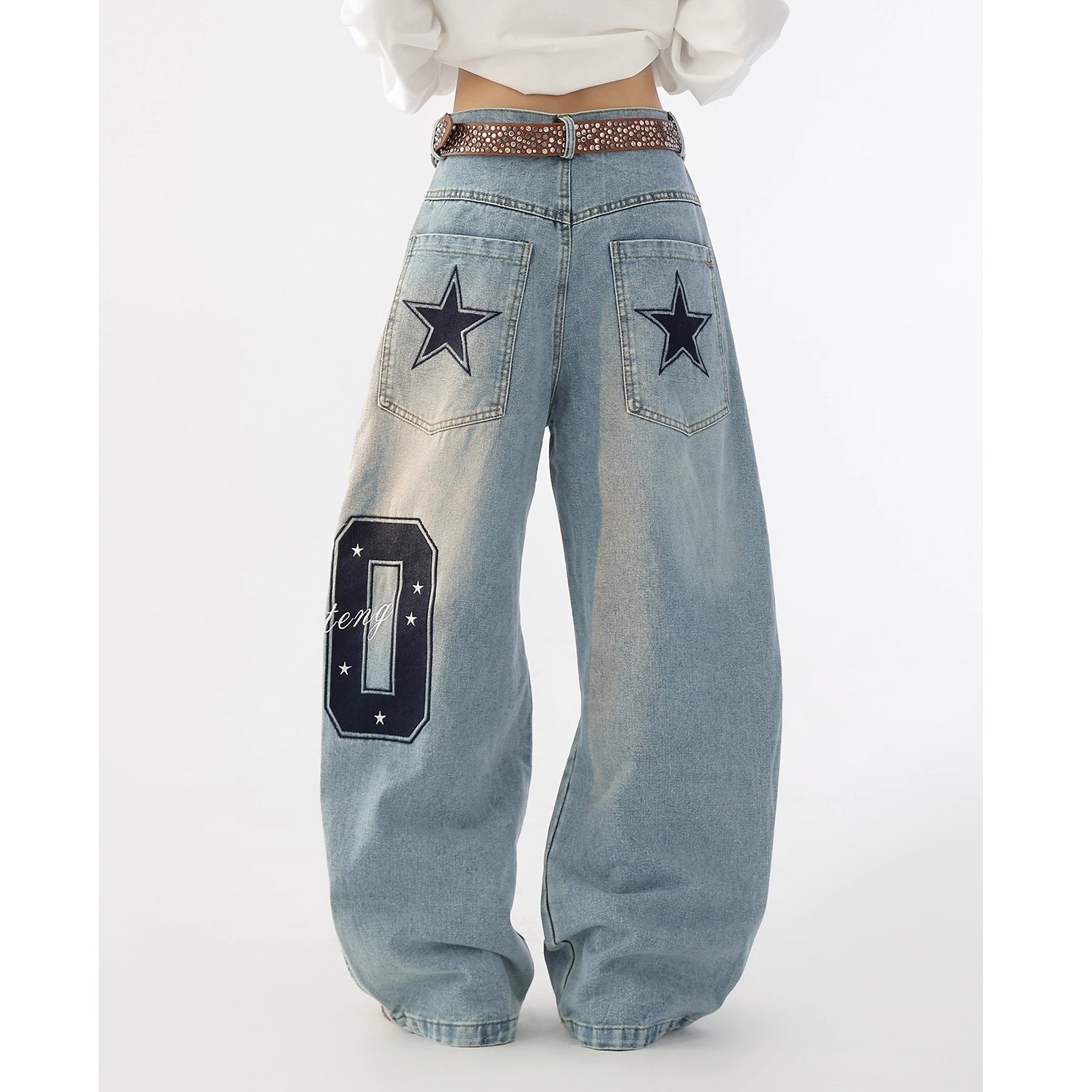 Vintage Embroidery Star Made Aged Curve Jeans AC7163