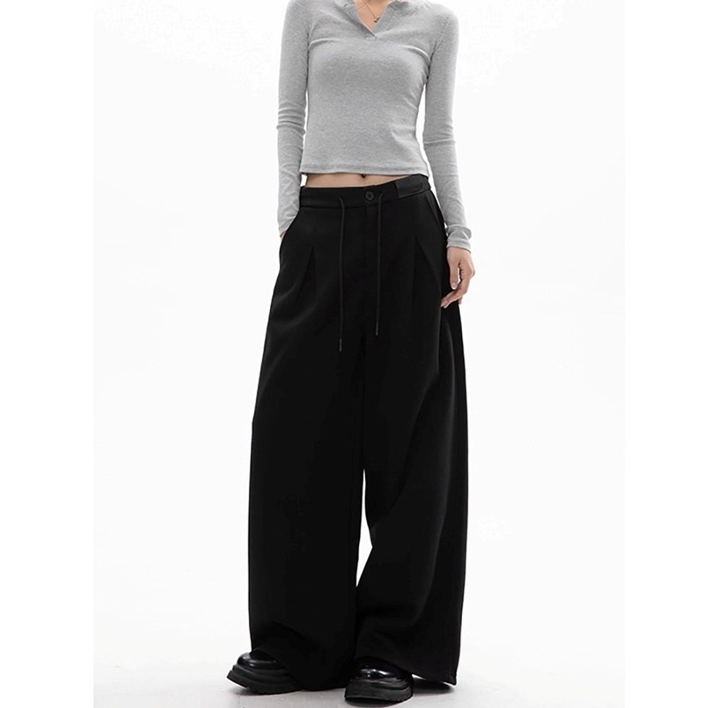 Tuck Straight Wide-leg Casual Pants OS2018