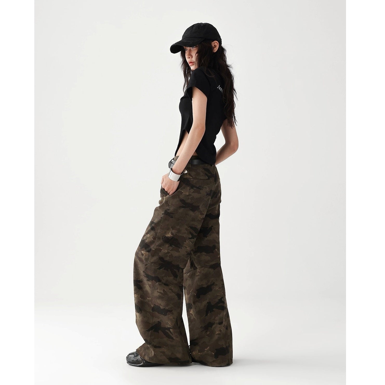 Camouflage Work Wide Straight Pants AC7122