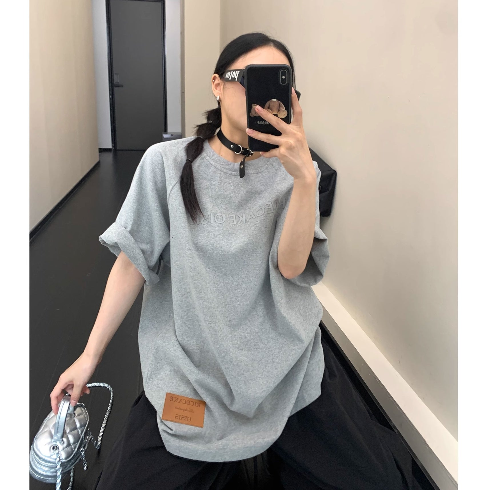 Three-dimensional Print Loose Raglan T-shirt OS2011
