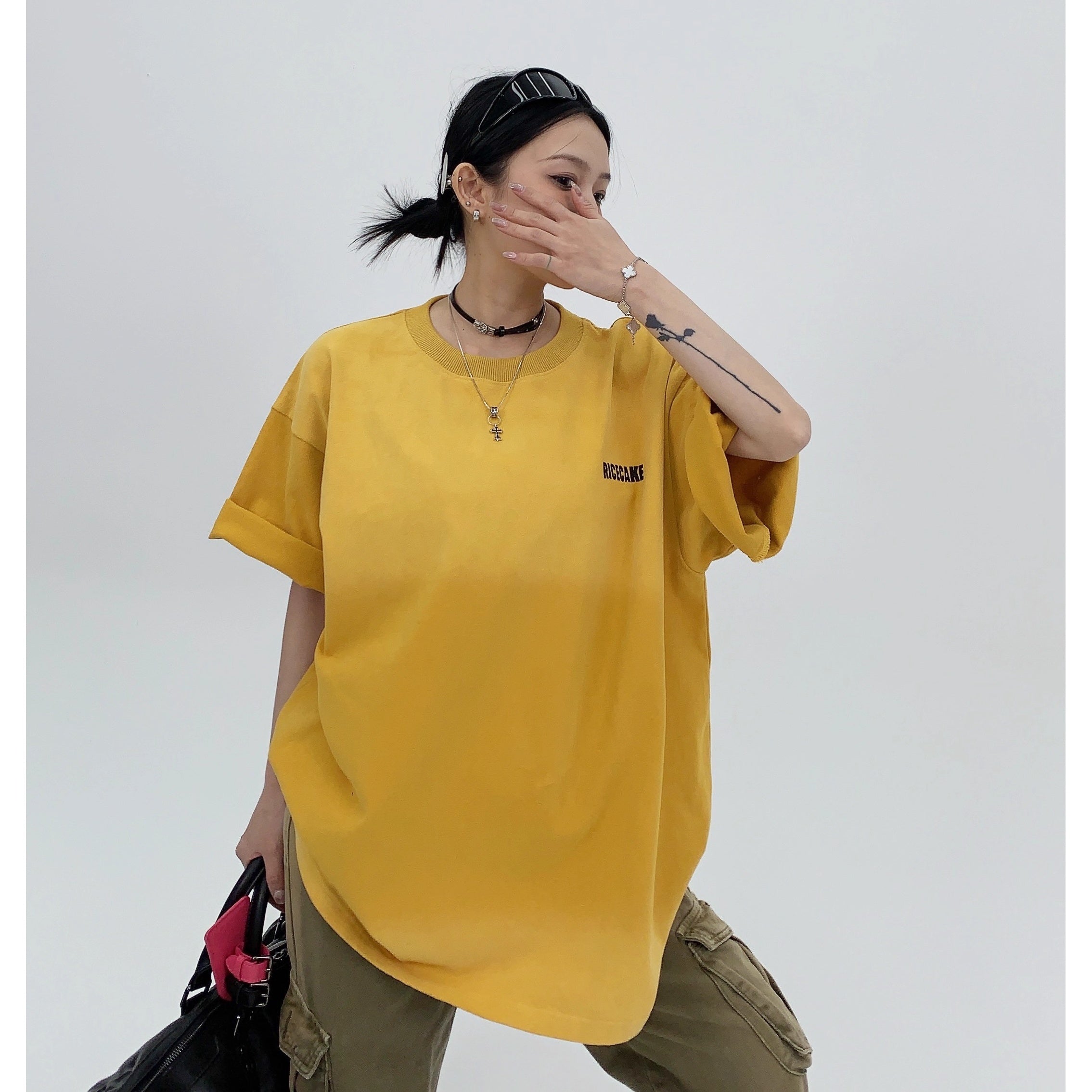 Distressed Print Oversize T-shirt OS2005