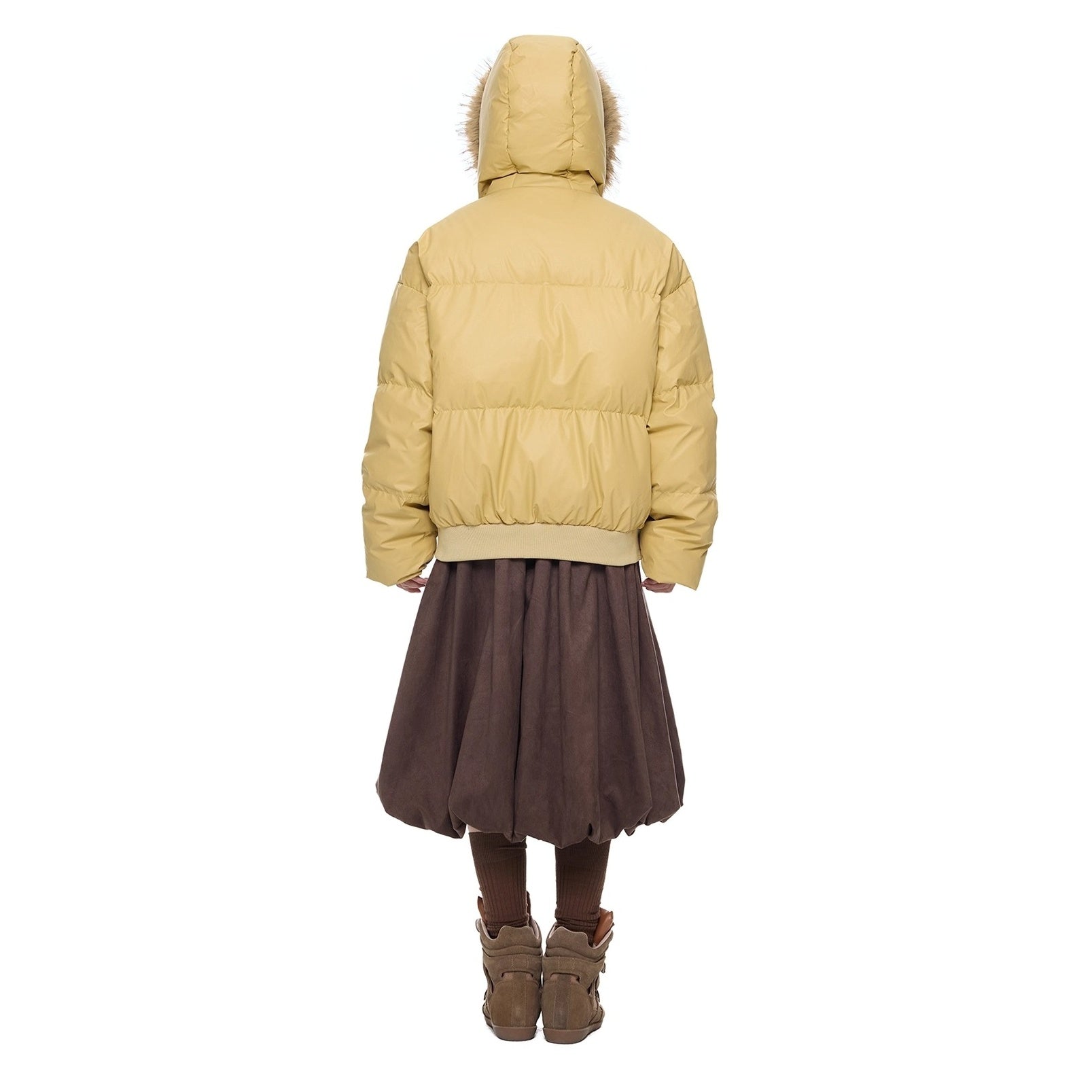 Volume Fur Collar Hooded Down Jacket EZ295