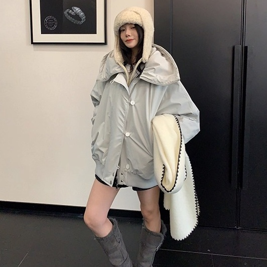 Loose Large Neckline Dolman Blouson OS2074