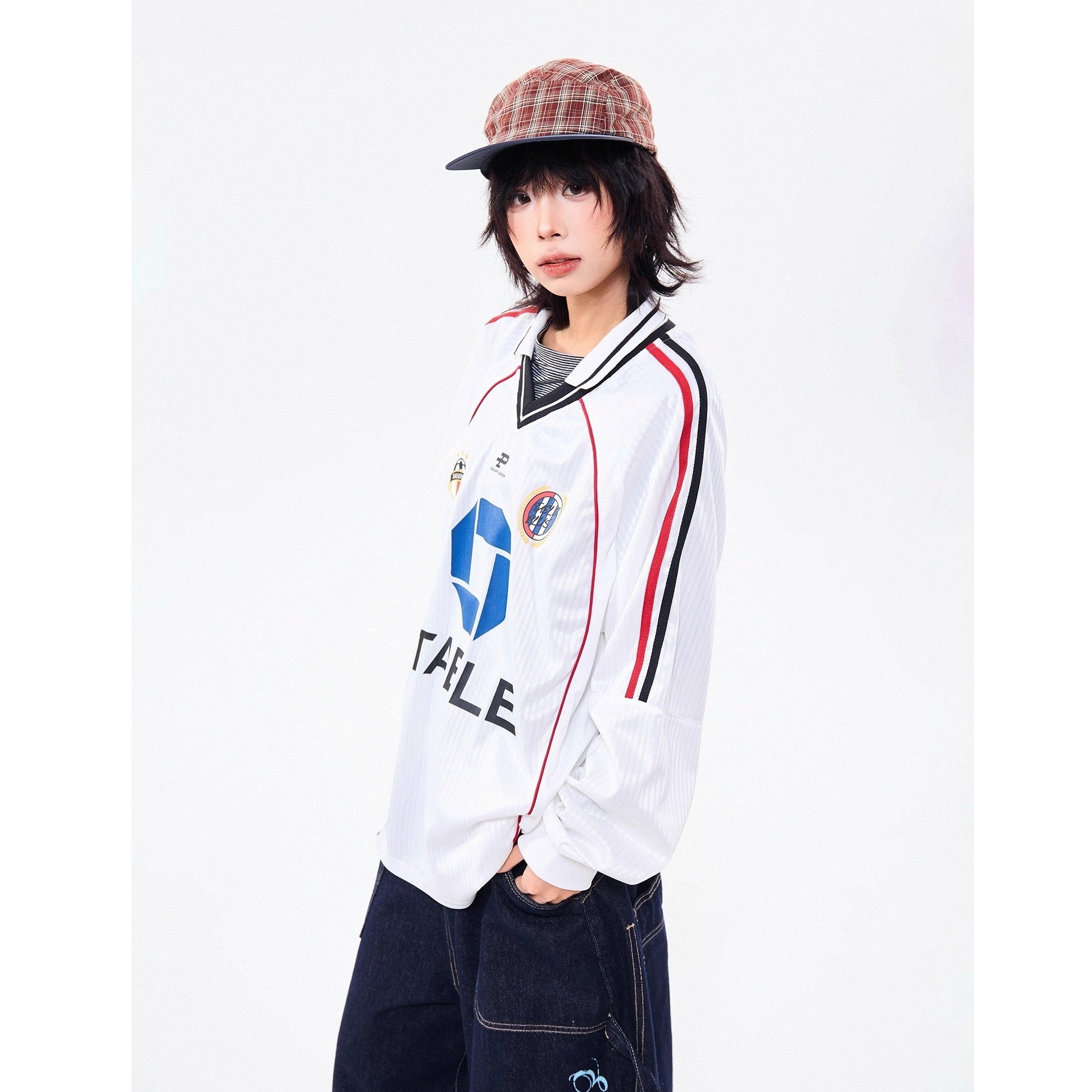 Campus Style Polo Collar Stripe Sports Shirt MW10258
