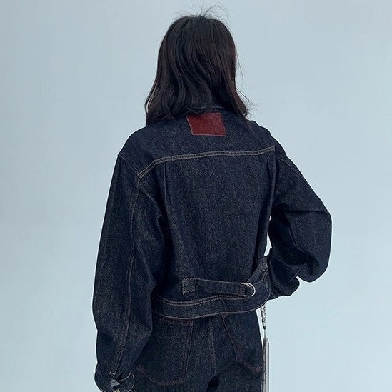 【上下別売り】Cropped Denim Jacket + Wide Curve Jeans MW10243