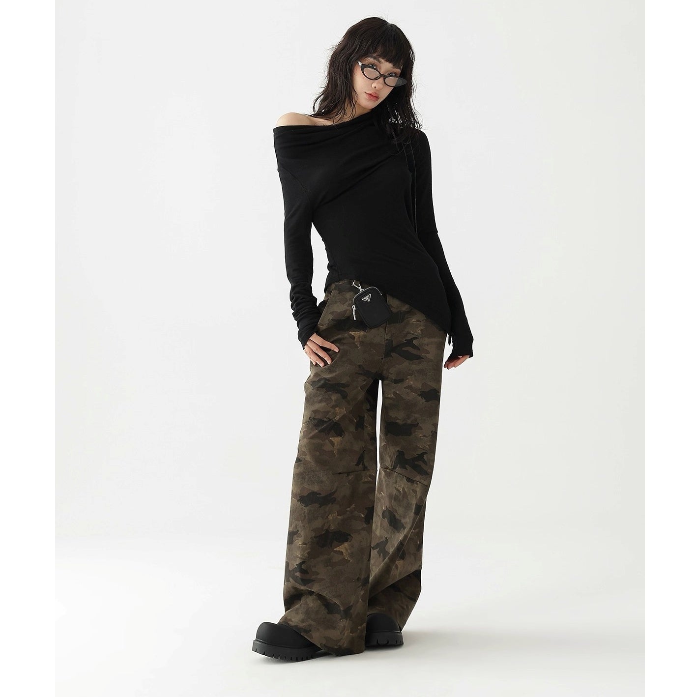 Camouflage Work Wide Straight Pants AC7122