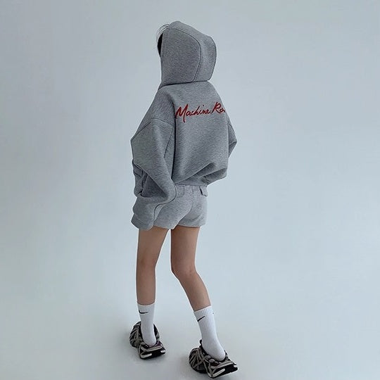 Embroidery Loose Vintage Short Hooded Jacket OS2027