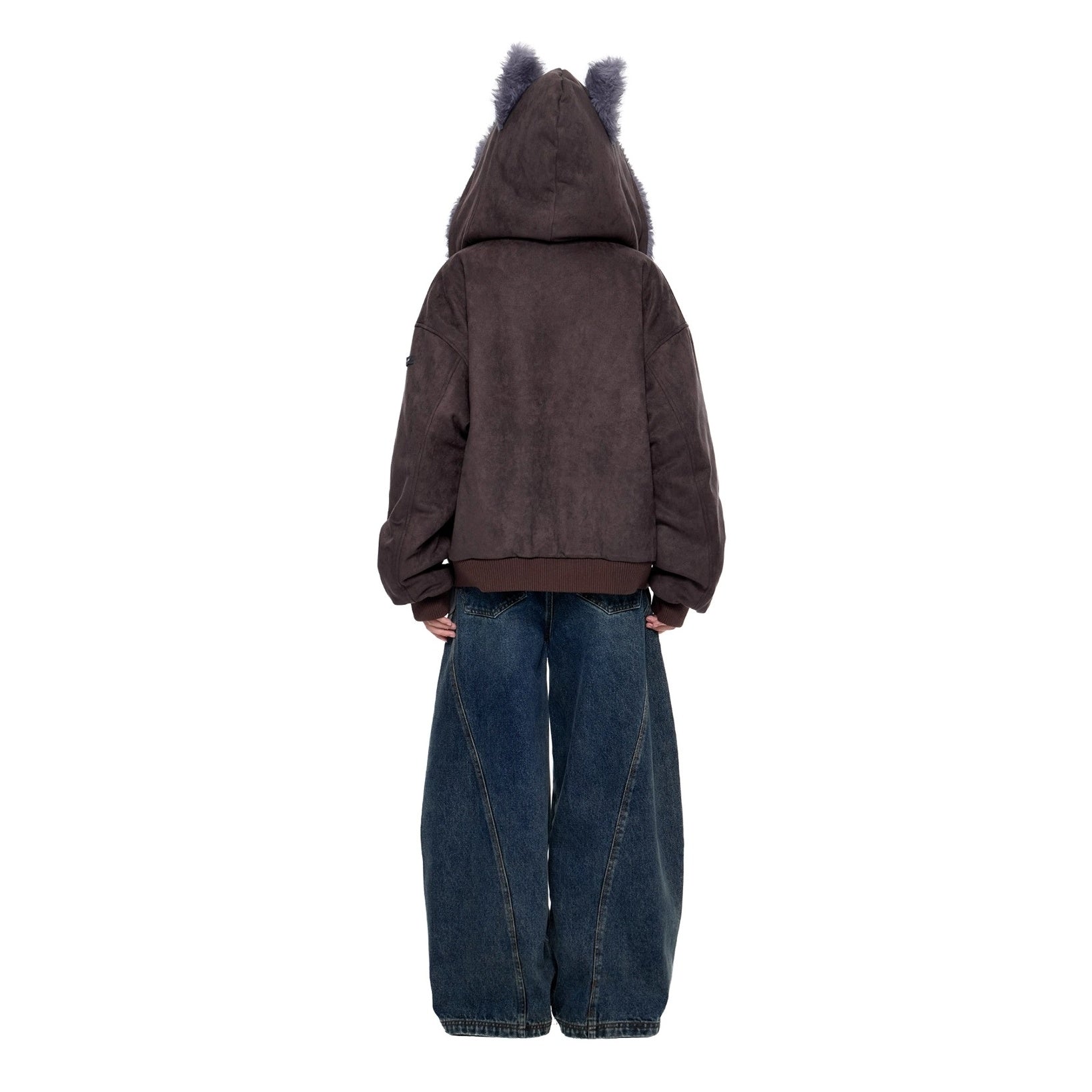 Cat Ear Fluffy Imitation Suede Hooded Jacket EZ250
