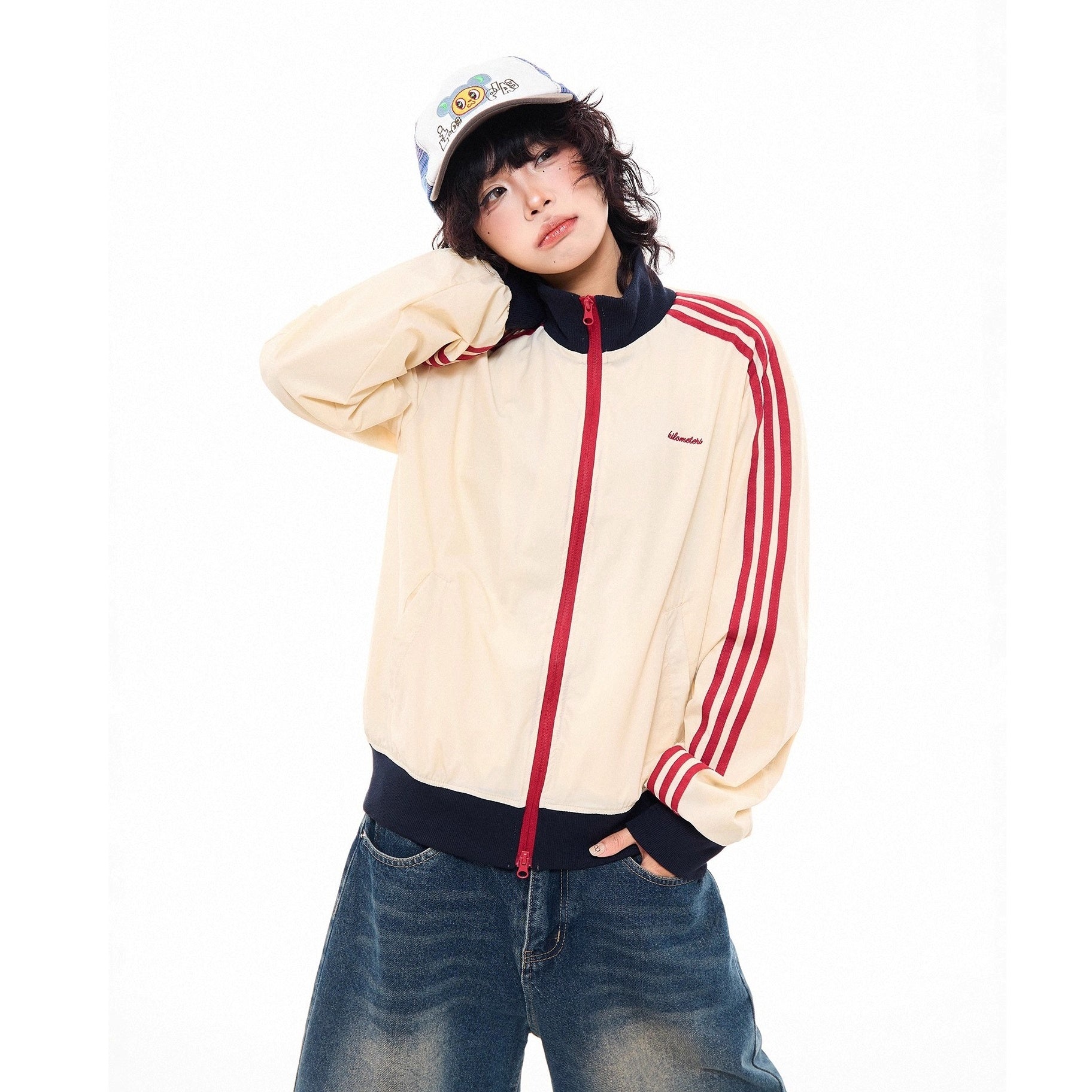 Three-bar Contrast Track Jacket MW10278