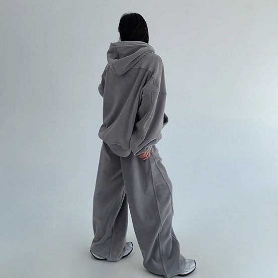 【上下別売り】Relaxed Simple Fleece Hooded Jacket ＆ Pants Set-up OS2077