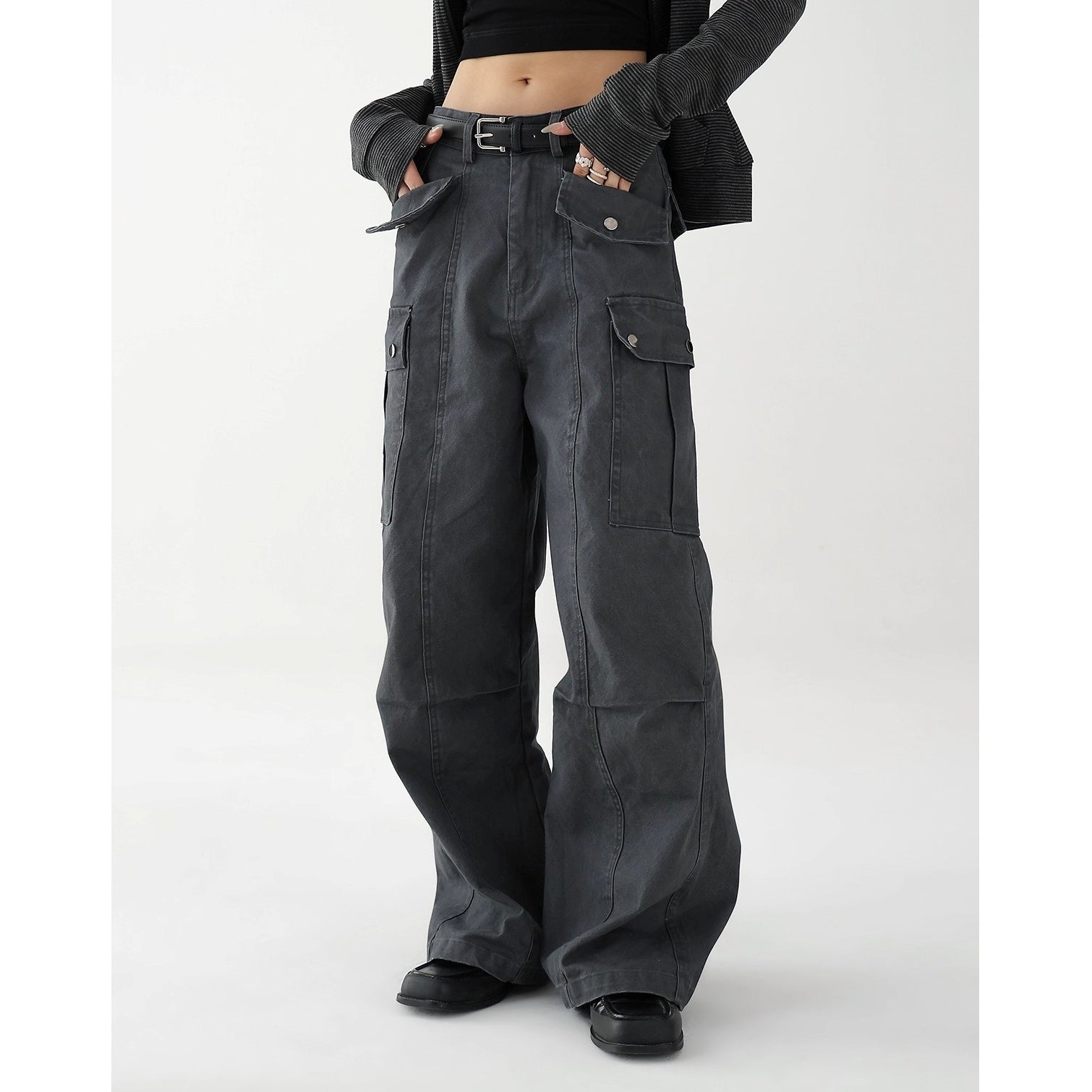 Pleated Tuck Work Cargo Pants AC7148