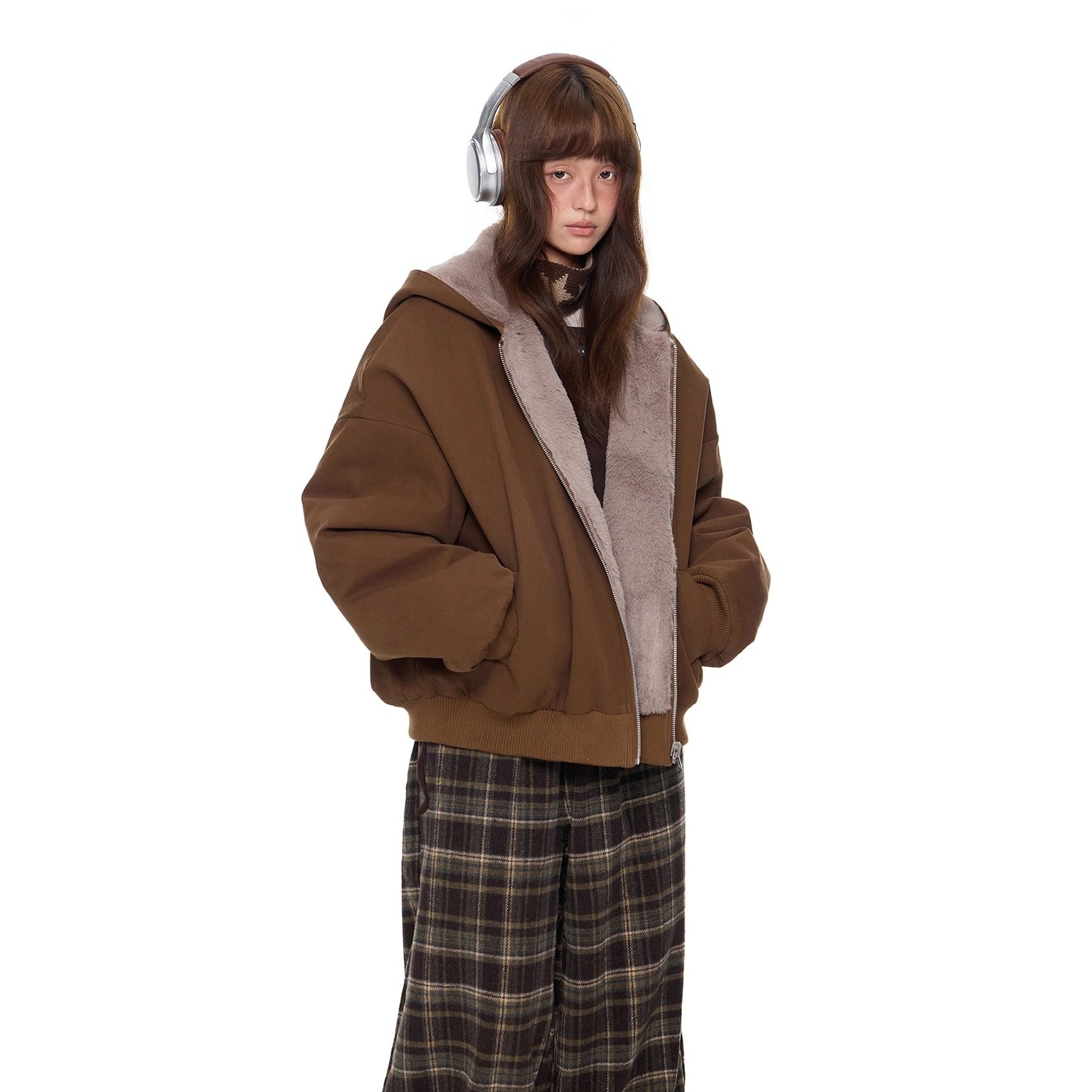 Imitation Fur Casual Hooded Jacket EZ244