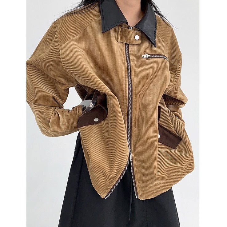 Cropped Corduroy Relaxed Zip Jacket OS2026
