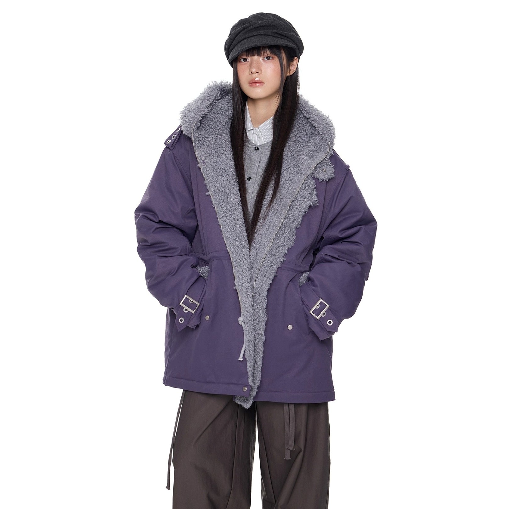 Furry Hooded Work Jacket EZ275