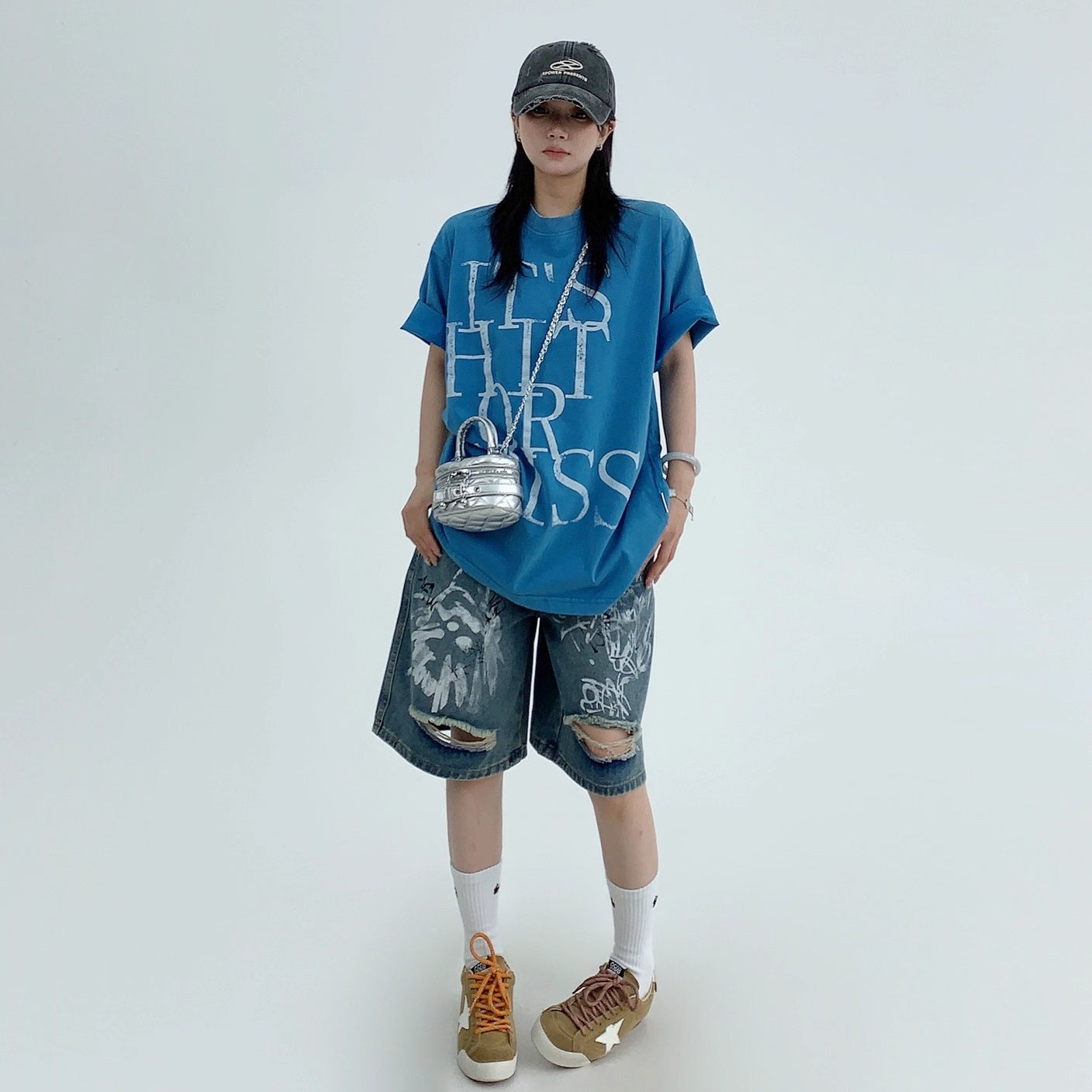 Washed Old Letter T-Shirt OS2002