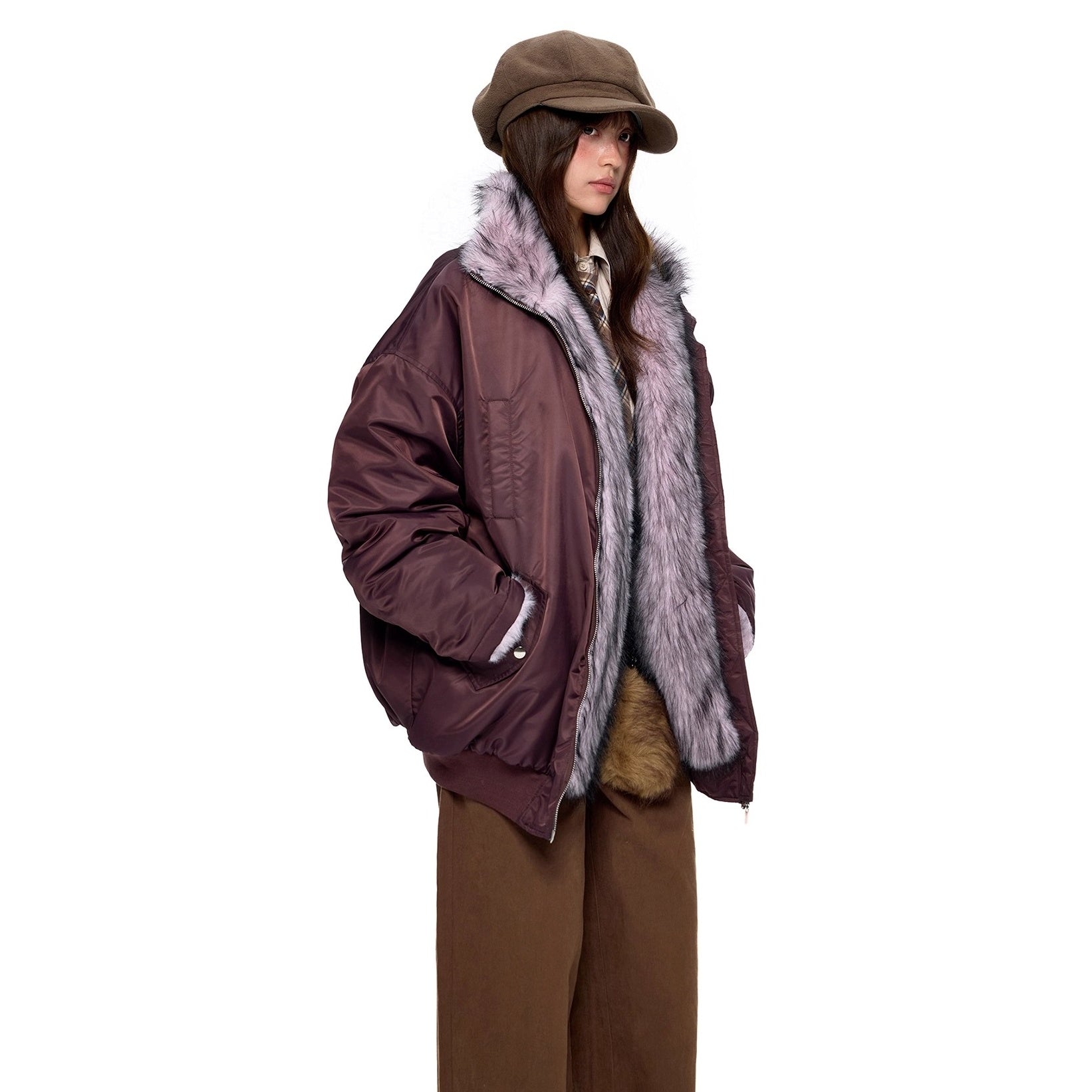 Fluffy Liner Casual Zip Jacket EZ287