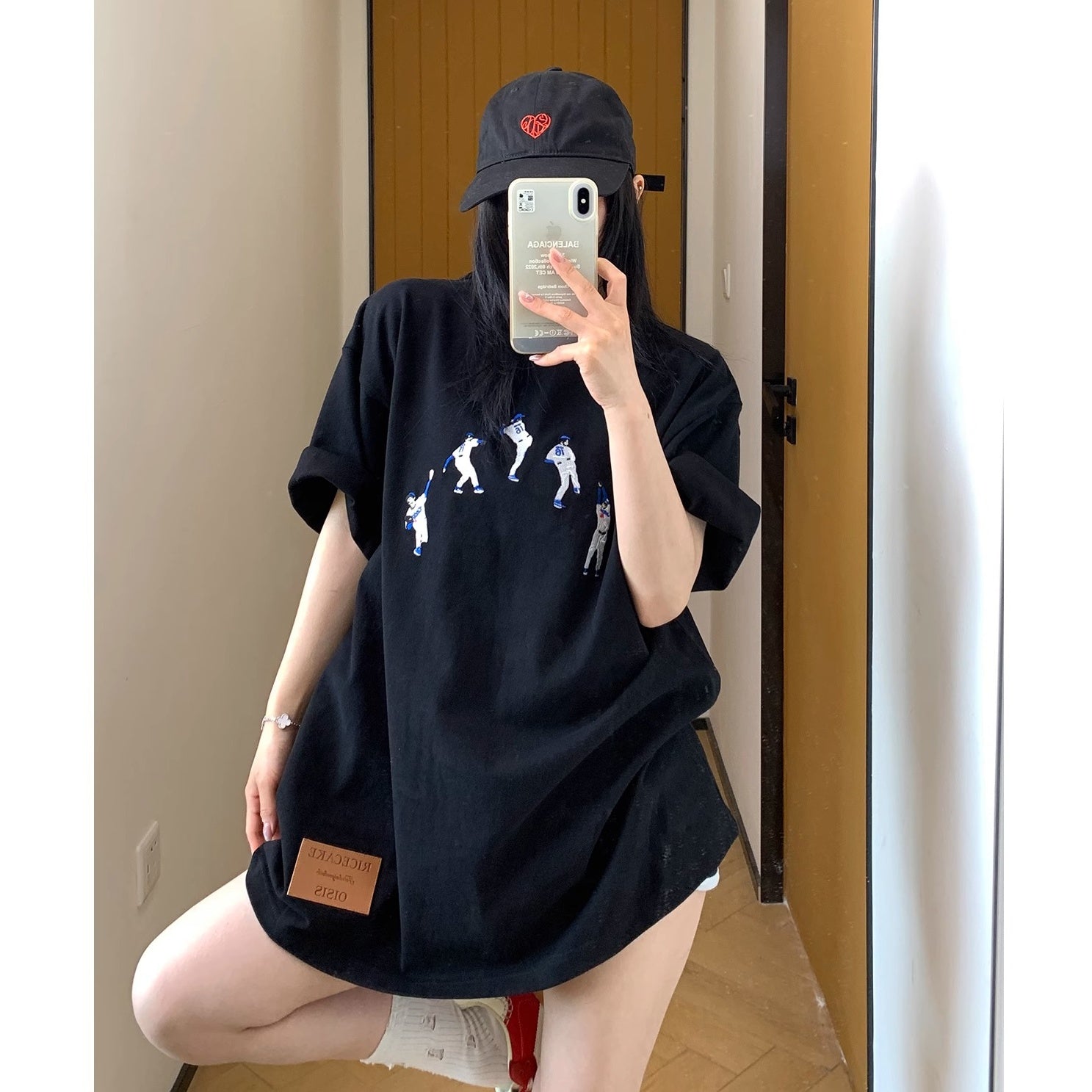 Baseball Embroidery Loose T-Shirt MW10139