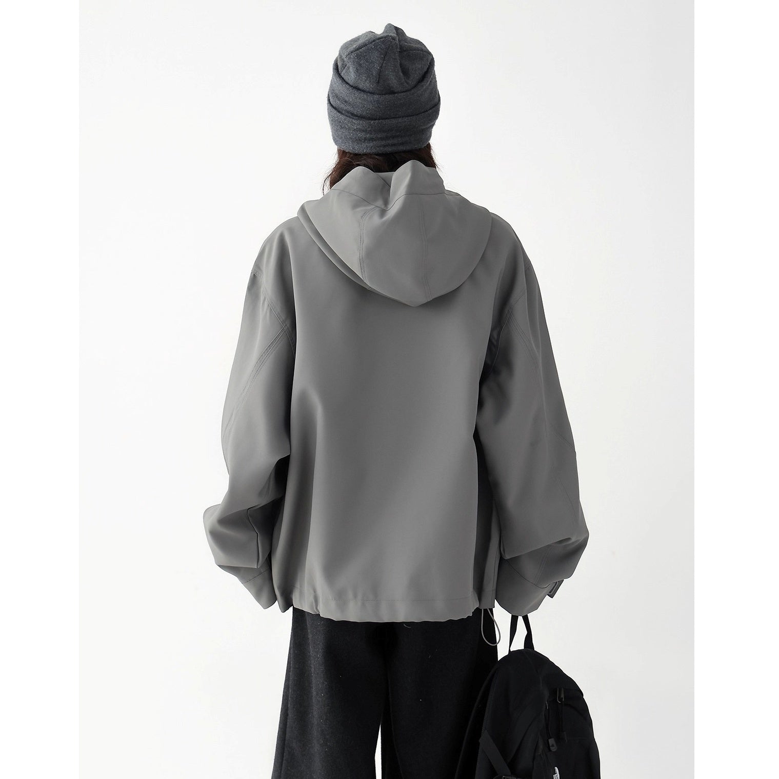 Oversize Short Hooded Jacket AC7164