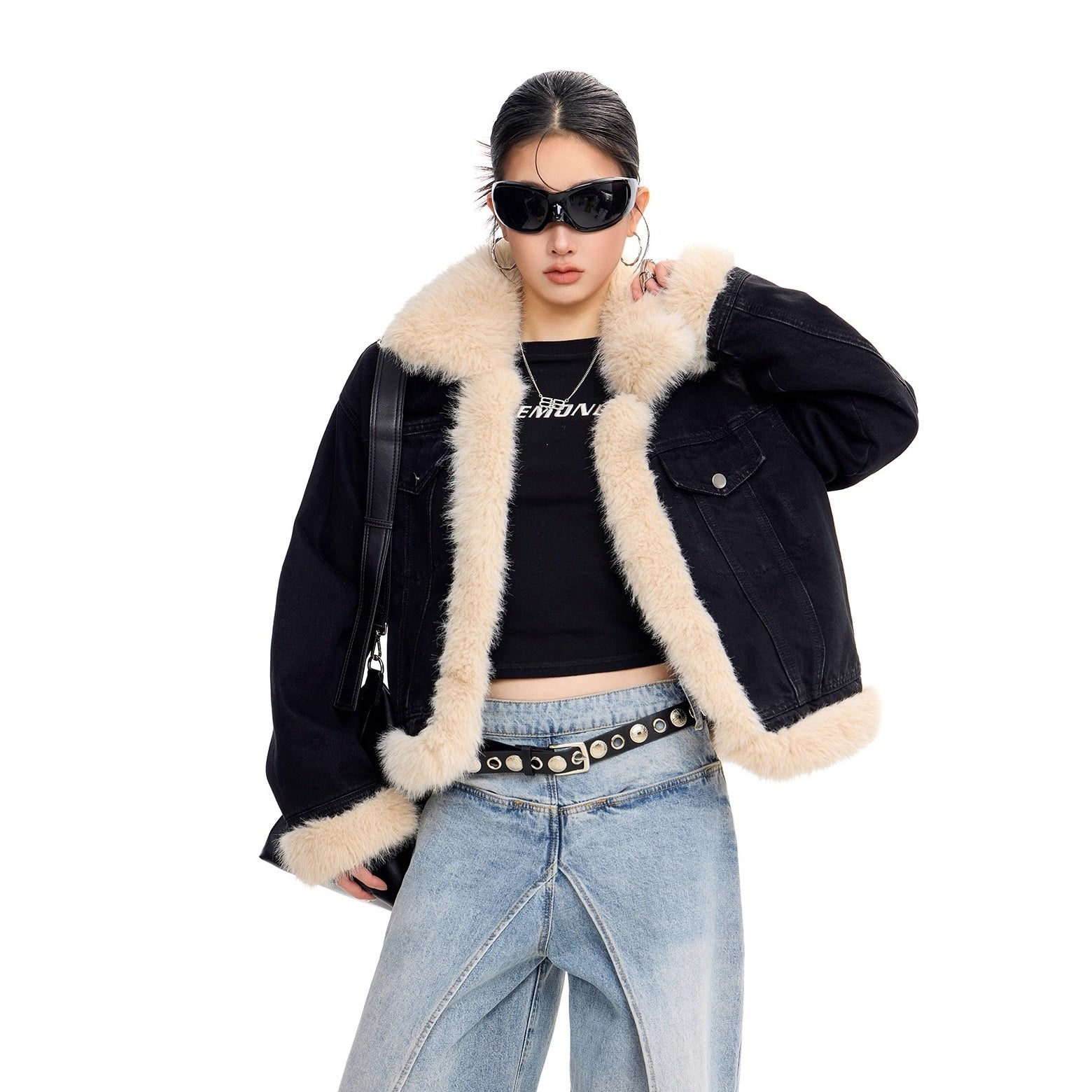 Fur Collar Denim Jacket IC9121