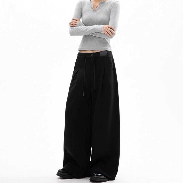 Tuck Straight Wide-leg Casual Pants OS2018