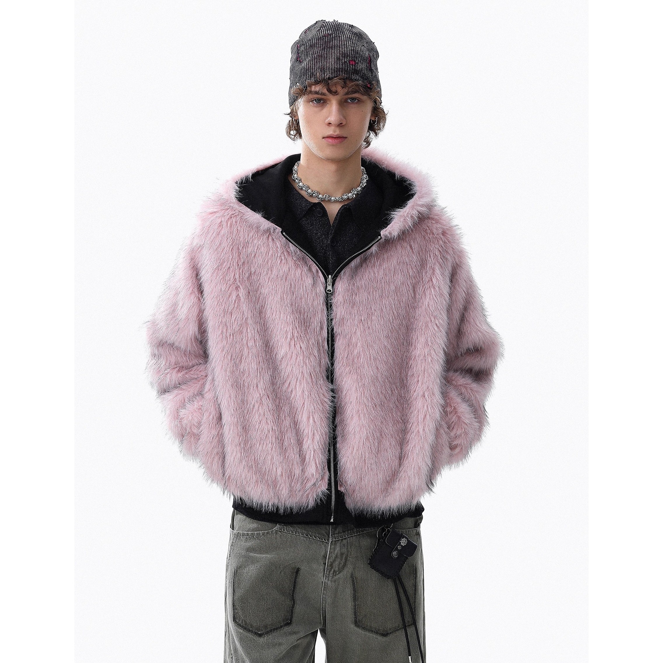 Fur Collar Reversible Hooded Jacket MR8030