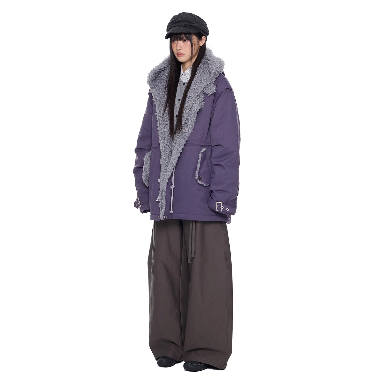 Furry Hooded Work Jacket EZ275