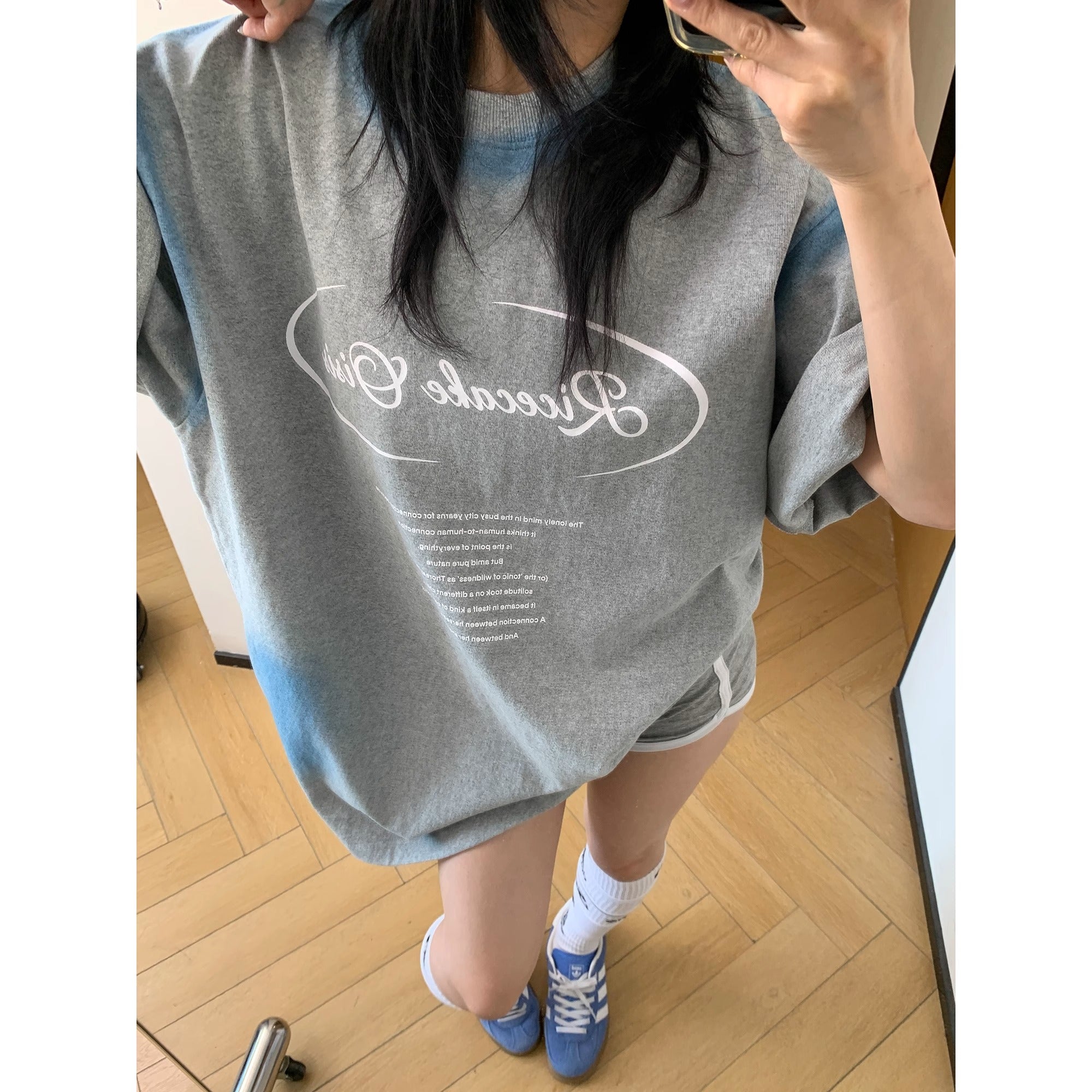 Spray Letters Print OverSize T-Shirt MW10177