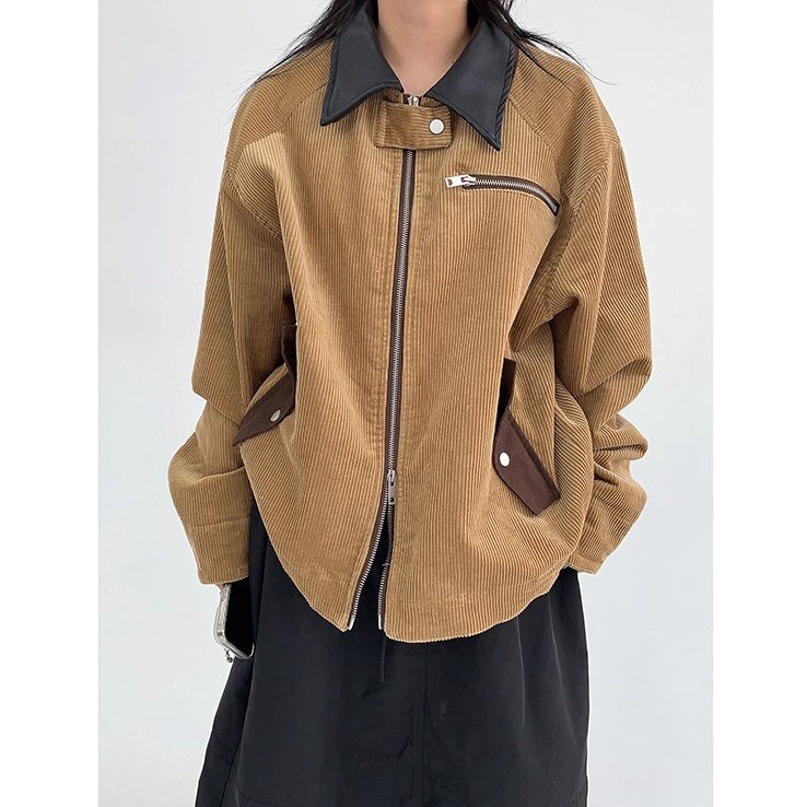 Cropped Corduroy Relaxed Zip Jacket OS2026