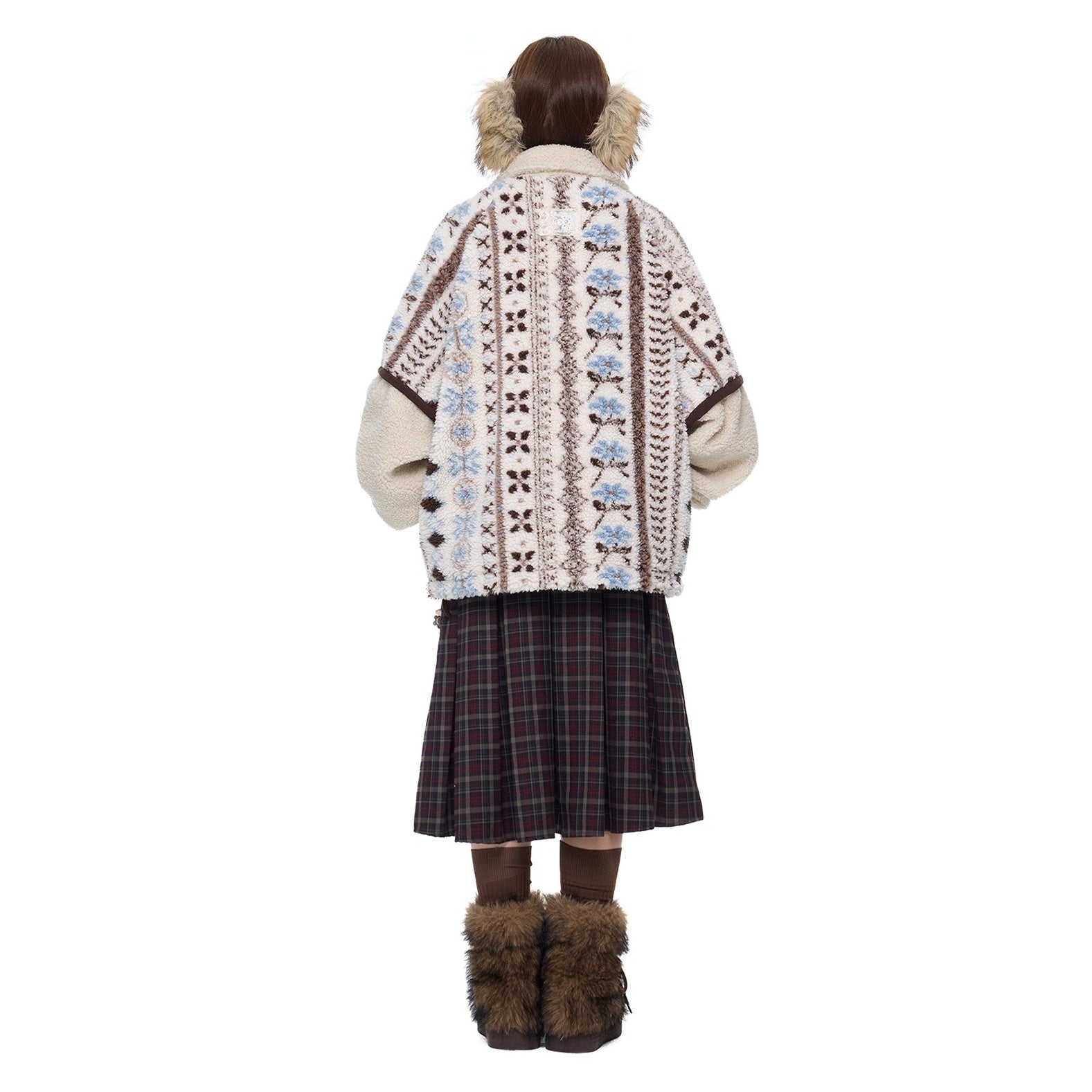 Ethnic Style Polar Fleece Stand Collar Jacket EZ277