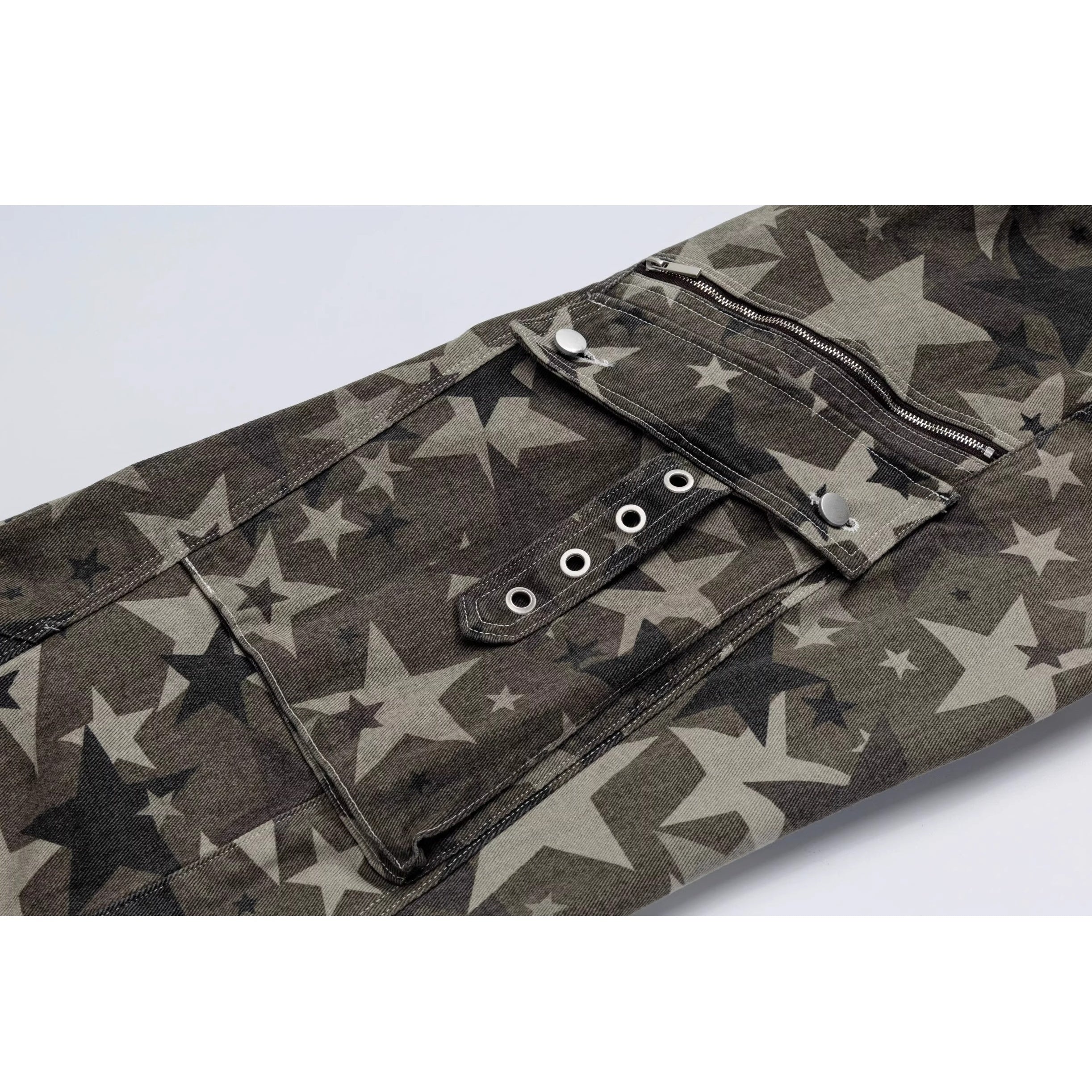Slant Zip Pocket Wide-leg Cargo Pants VI2012