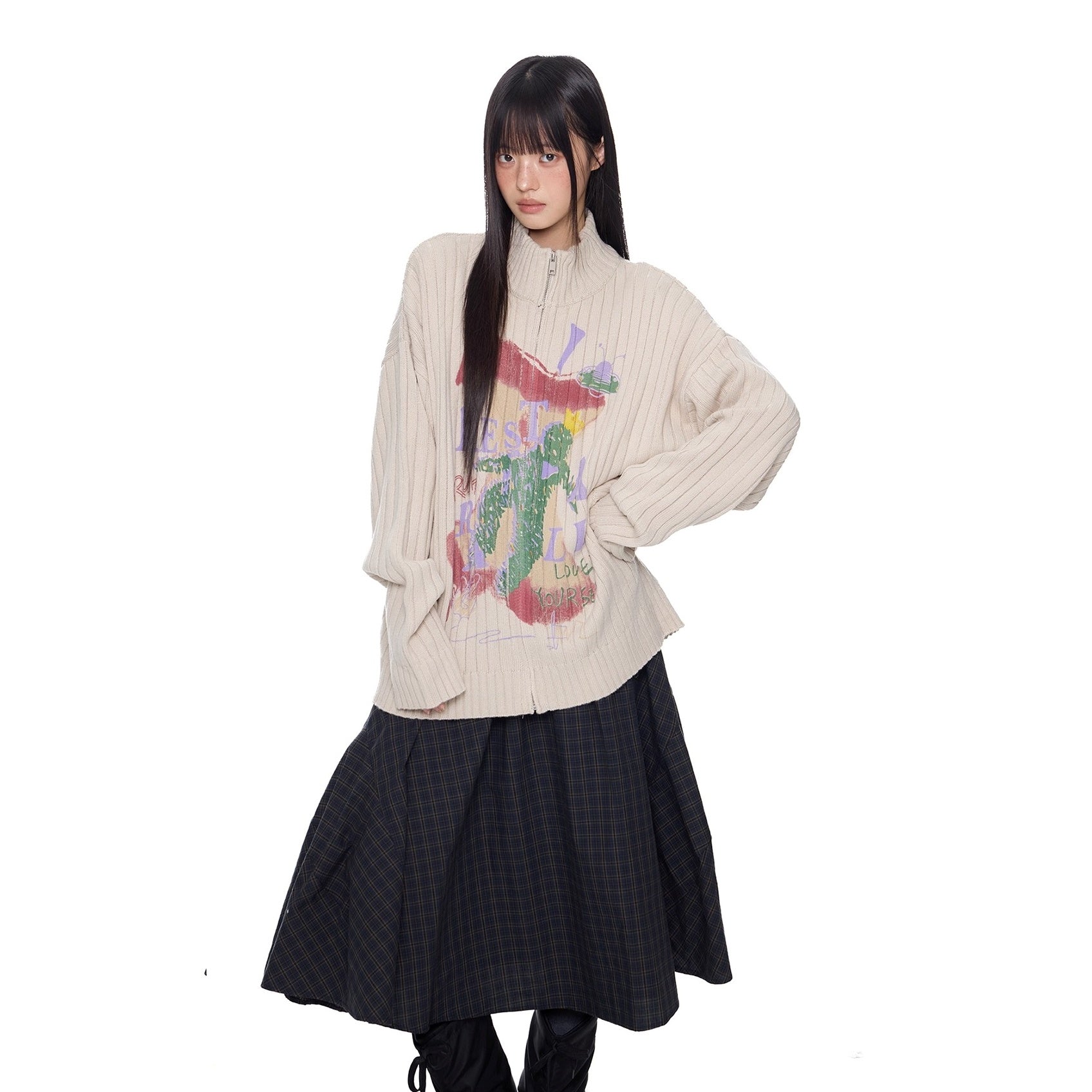 Monogram Print Lib Knit Cardigan EZ264