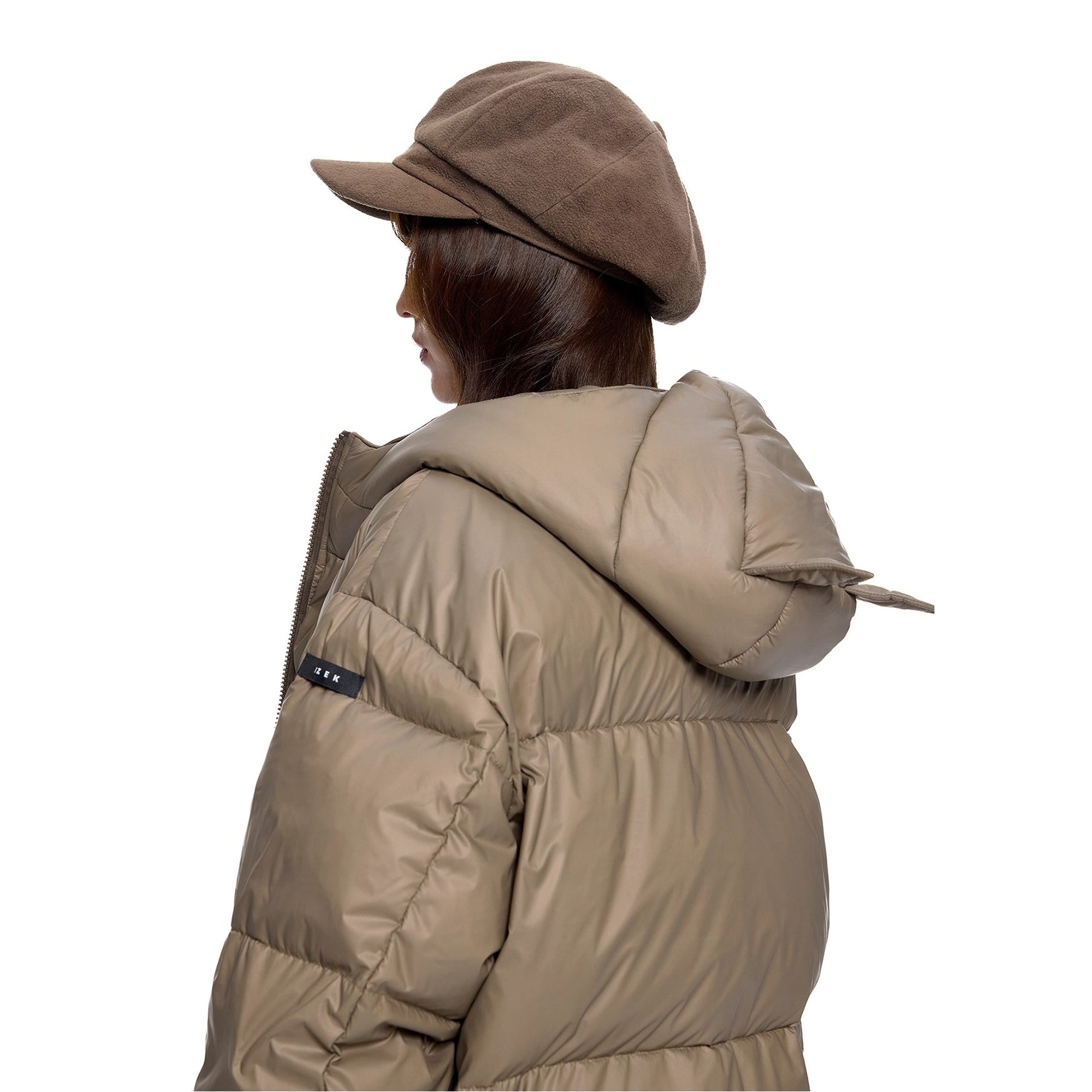 Small Ear Hooded Short Down Jacket EZ251