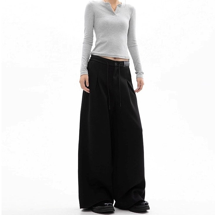 Tuck Straight Wide-leg Casual Pants OS2018