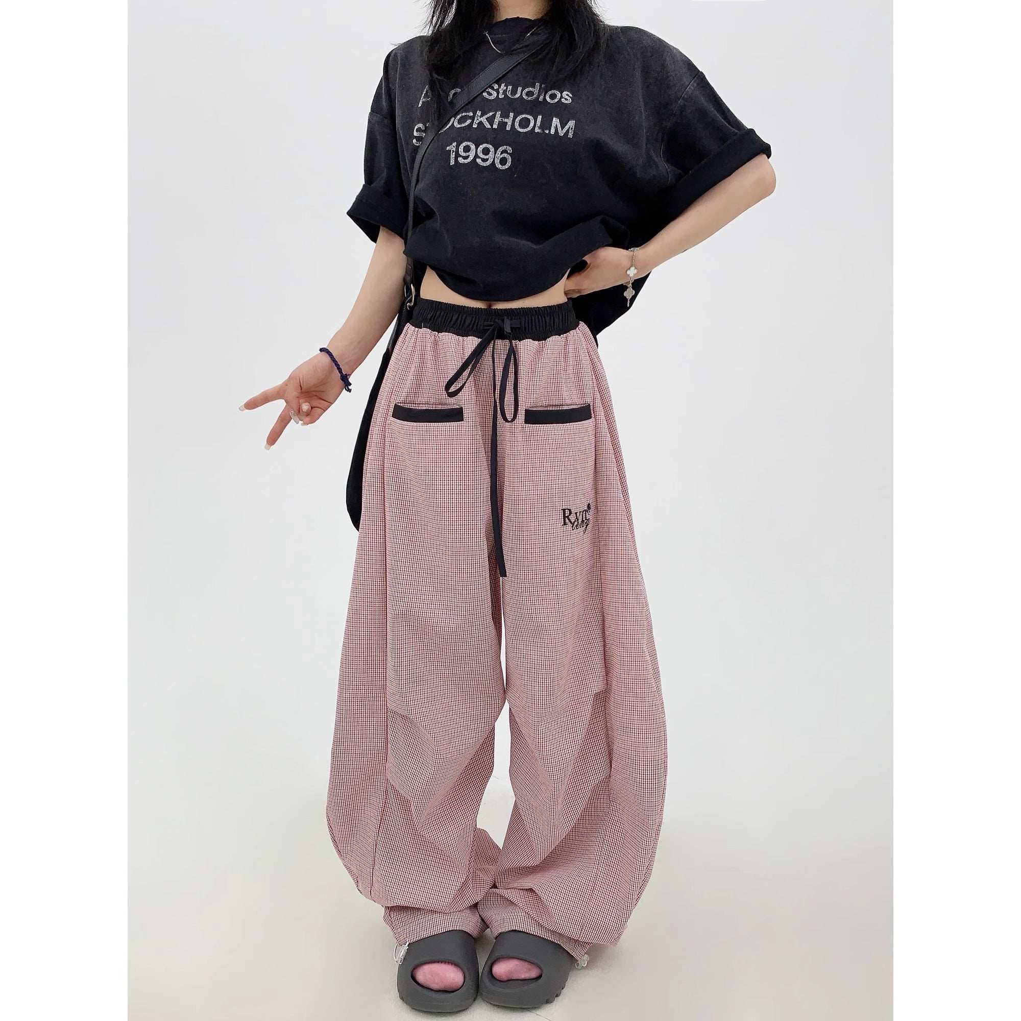 Tuck Drape Casual Wide-Leg Pants MW10159