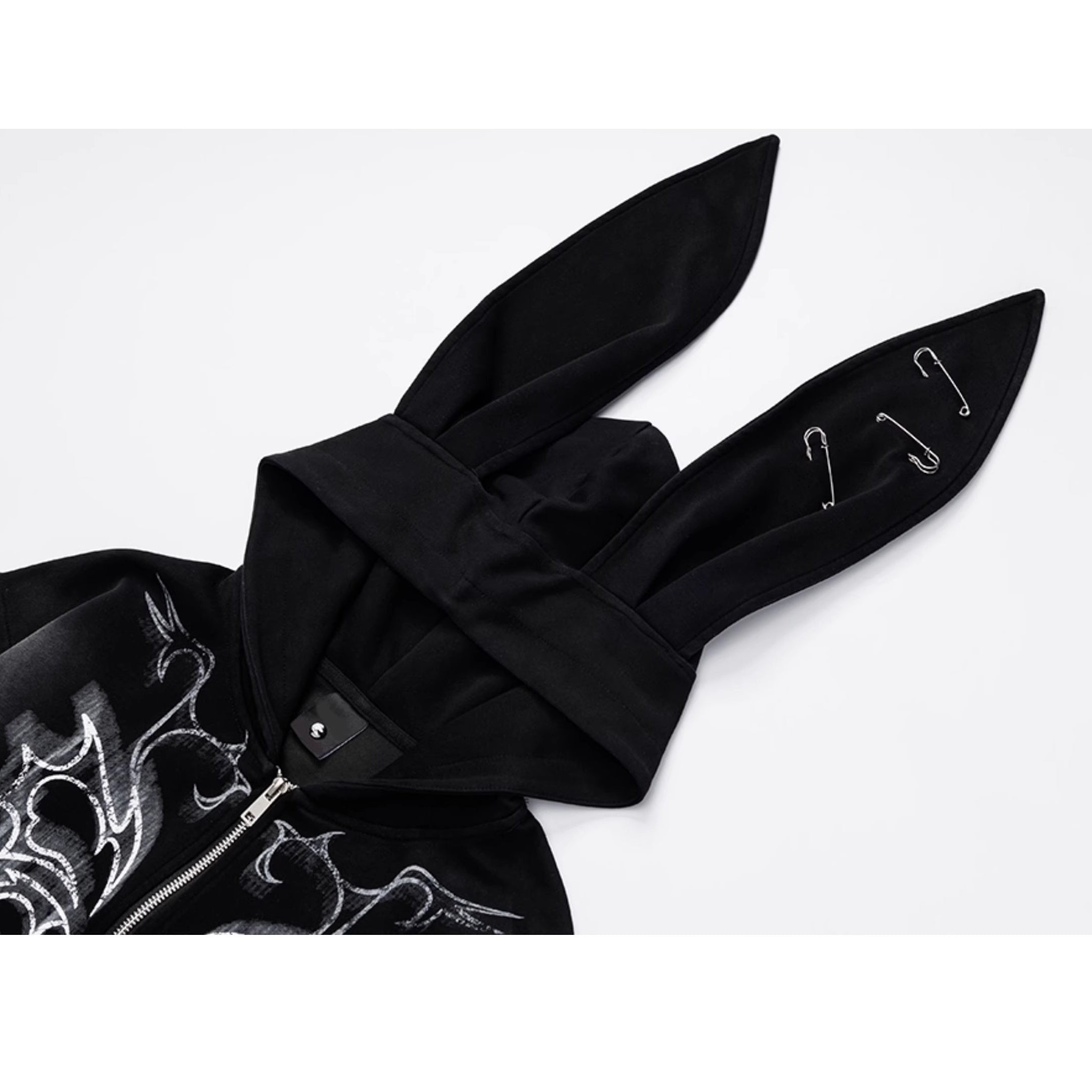 Printed Rabbit Ear Hooded Jacket VI2011