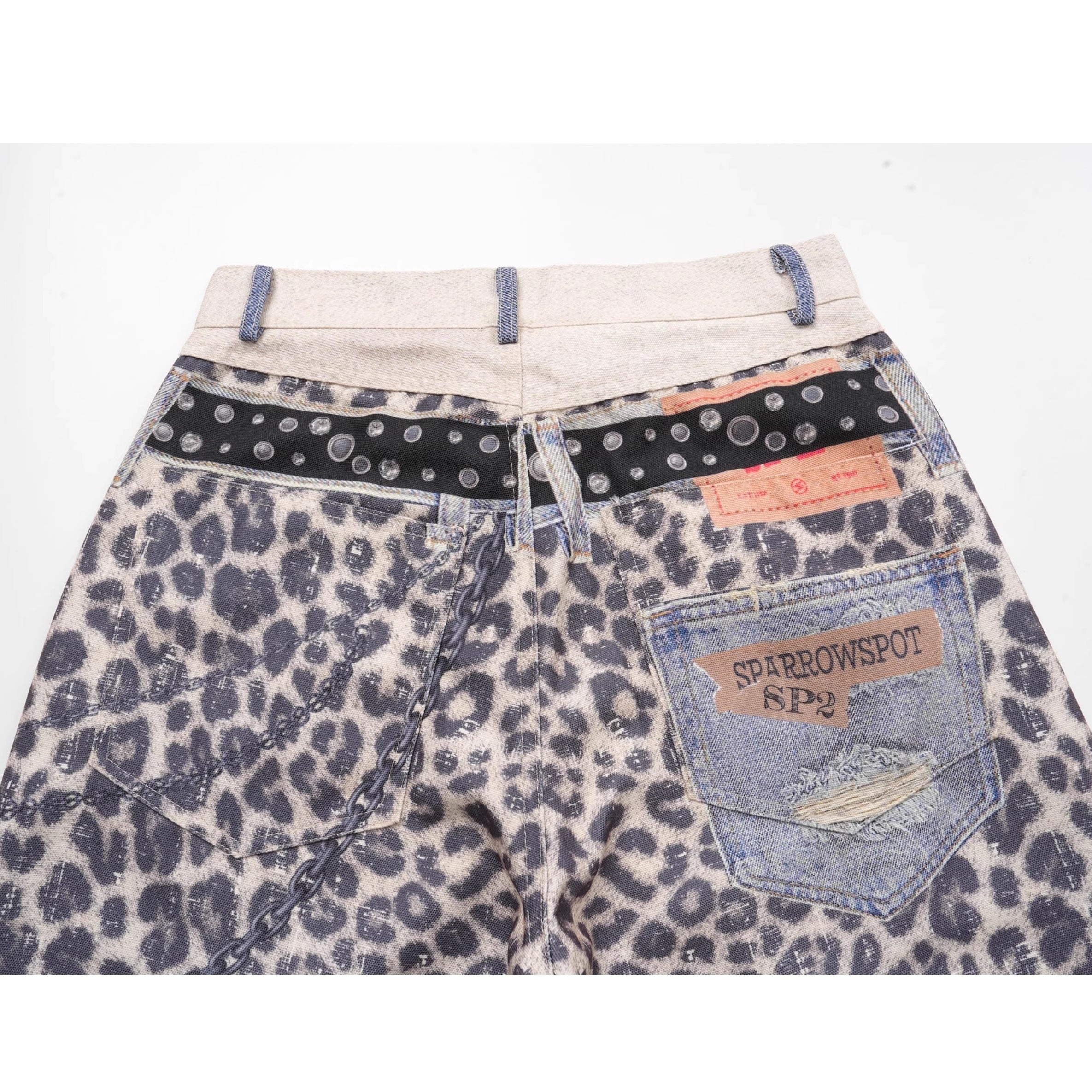 Double Waist Leopard Print Jeans VI2013