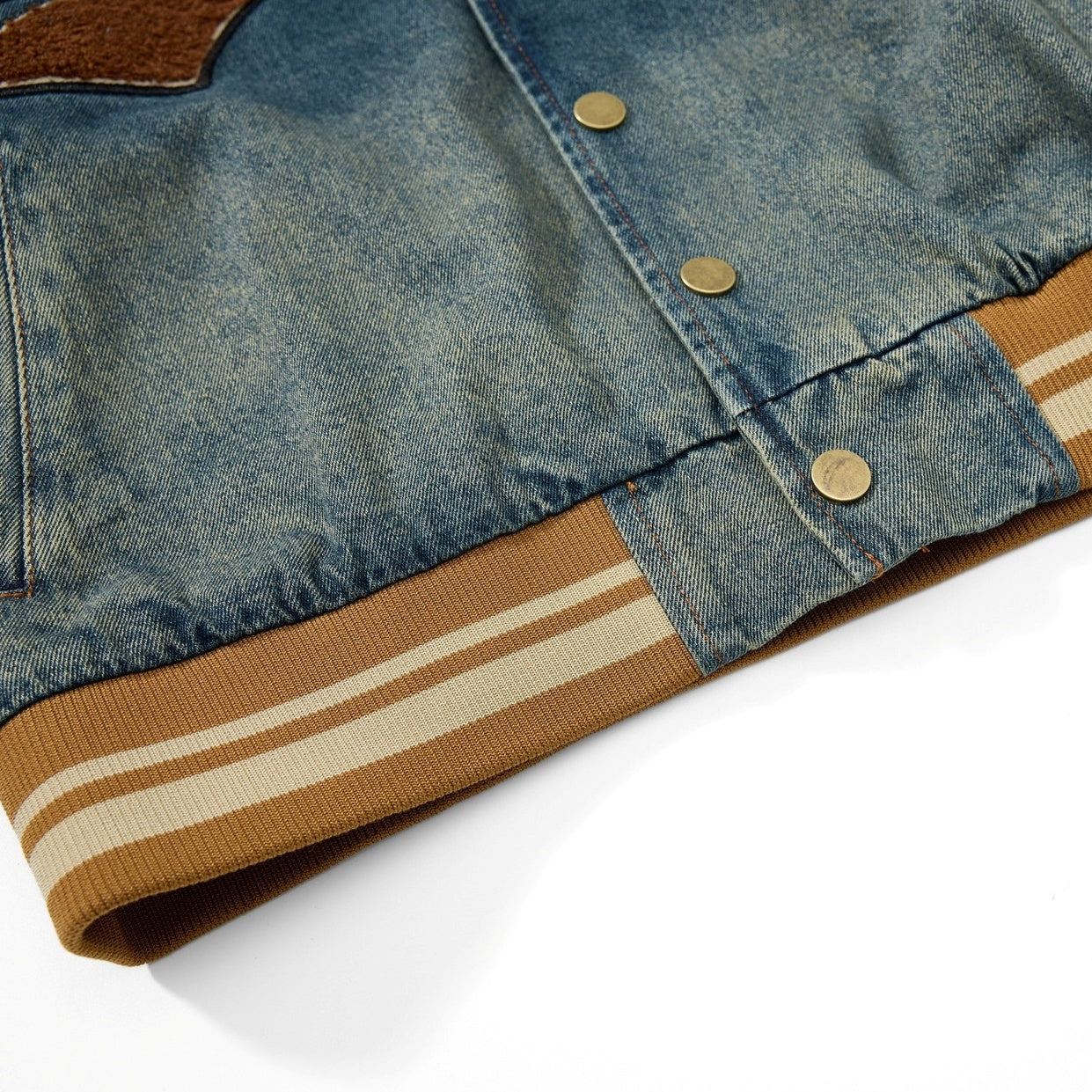 Retro Washed Embroidered Denim Baseball Jacket MW10303