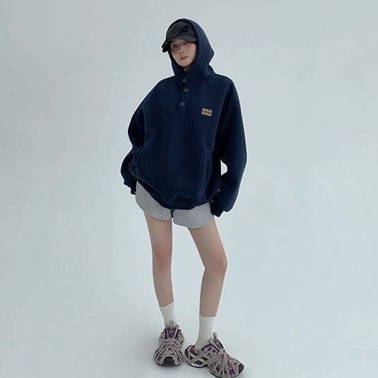Half-Button Relaxation Hoodie OS2032
