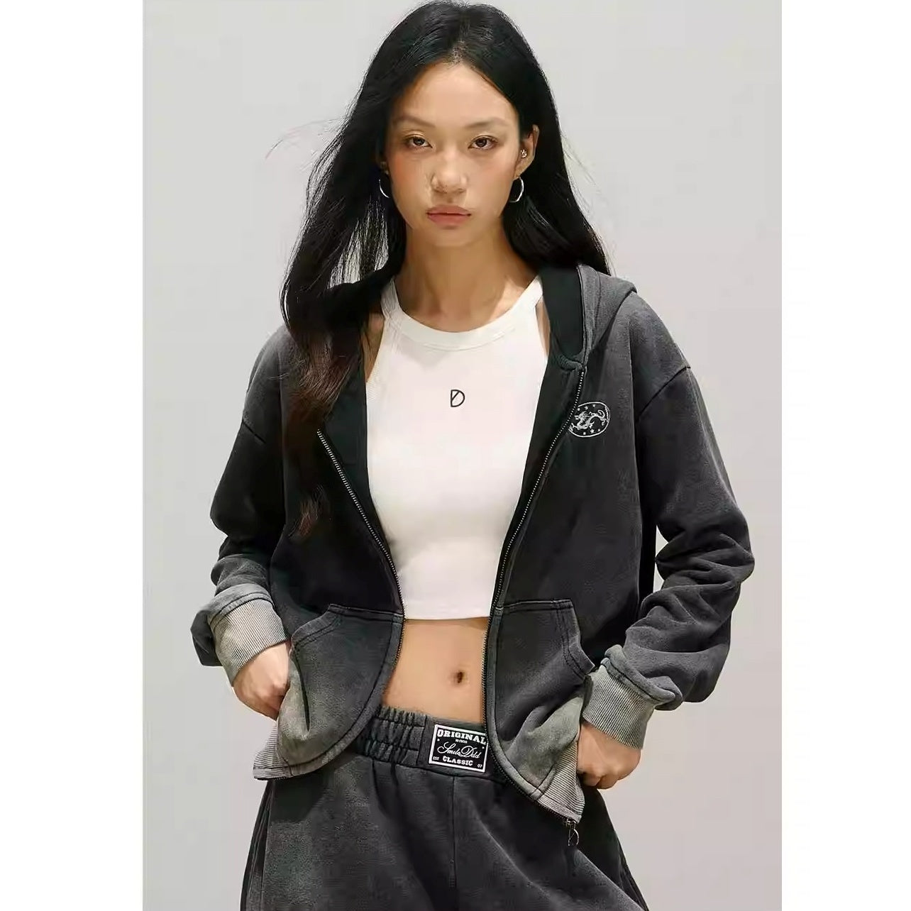 【上下別売り】Washed Embroidered Hooded Parka & Sweat Pants MW10339