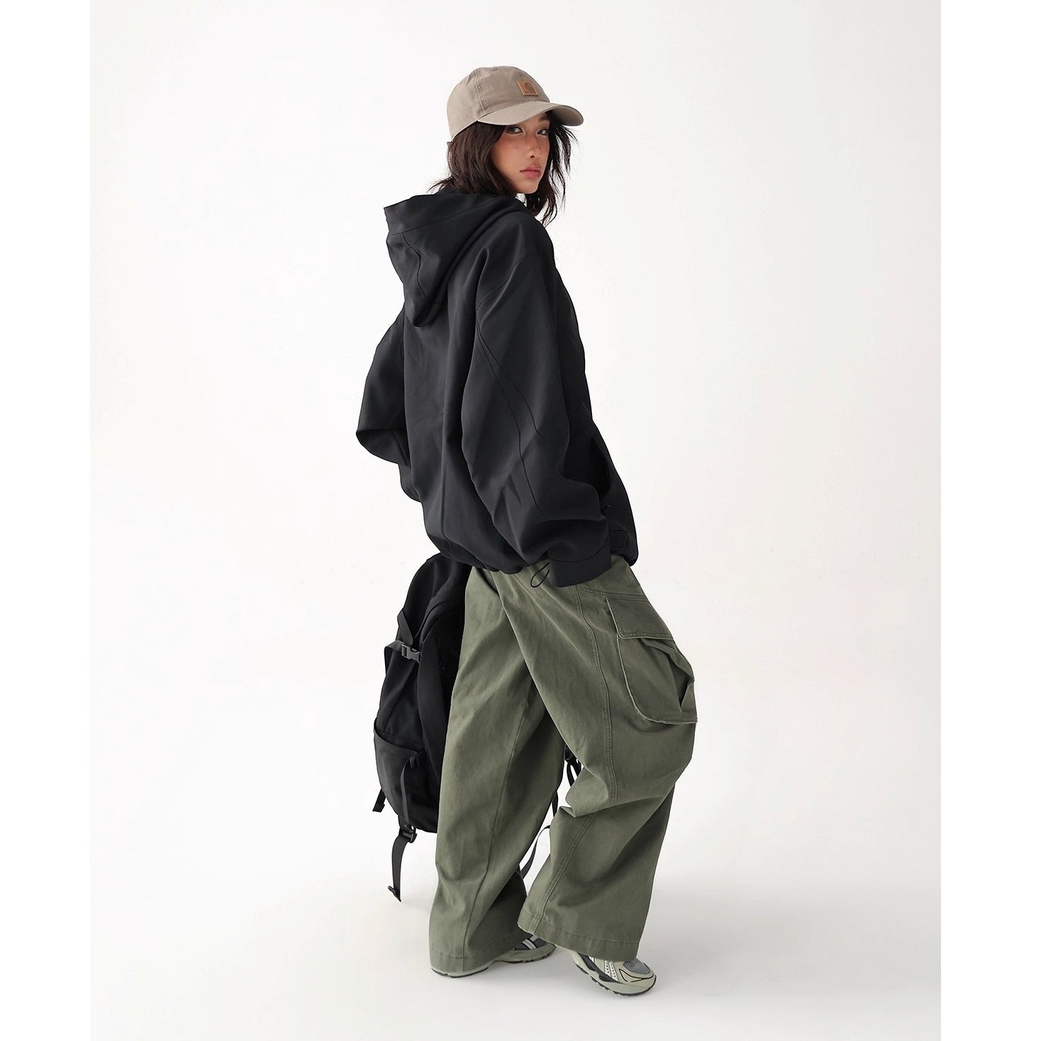 Oversize Short Hooded Jacket AC7164
