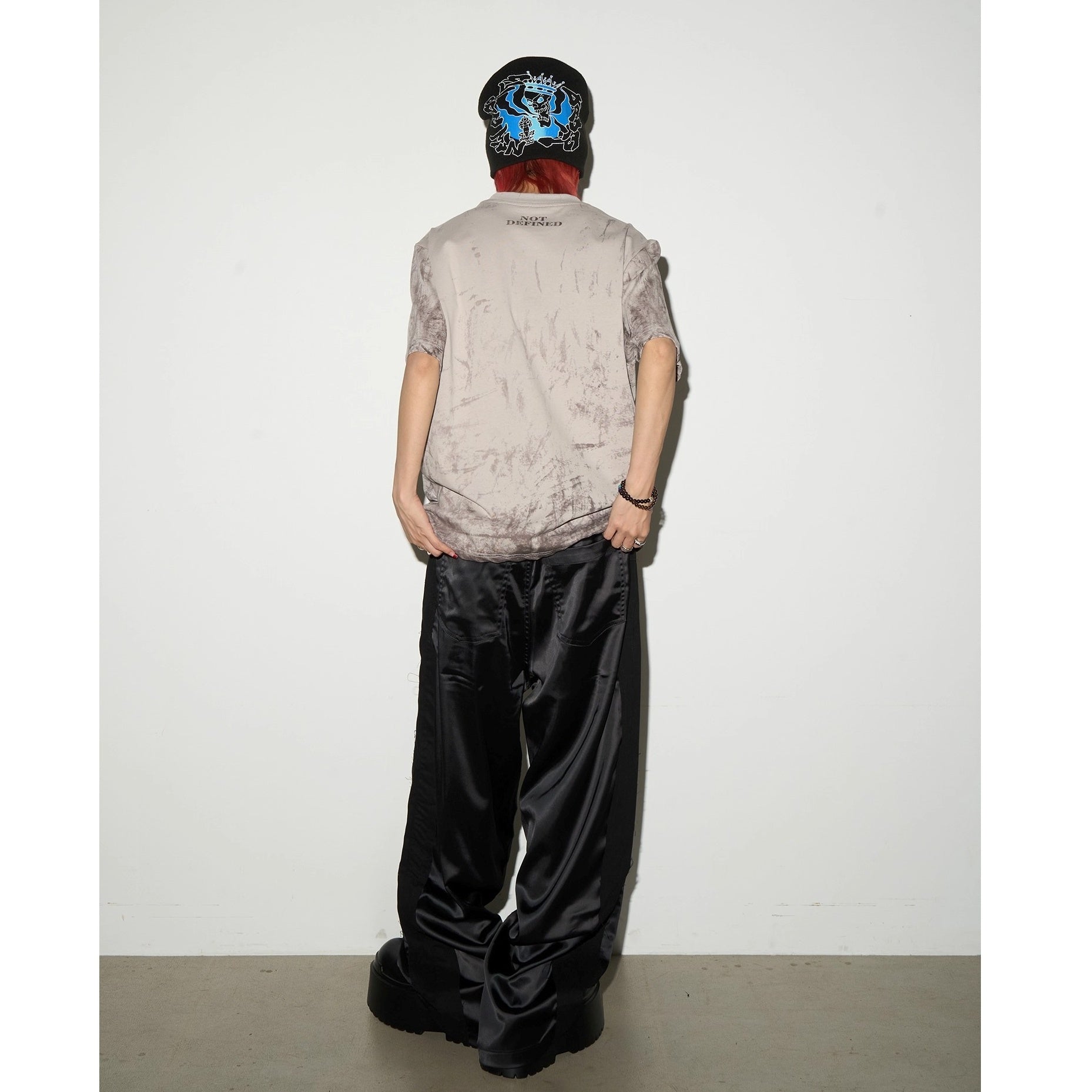 Letter Mottled Print T-shirt MN9008