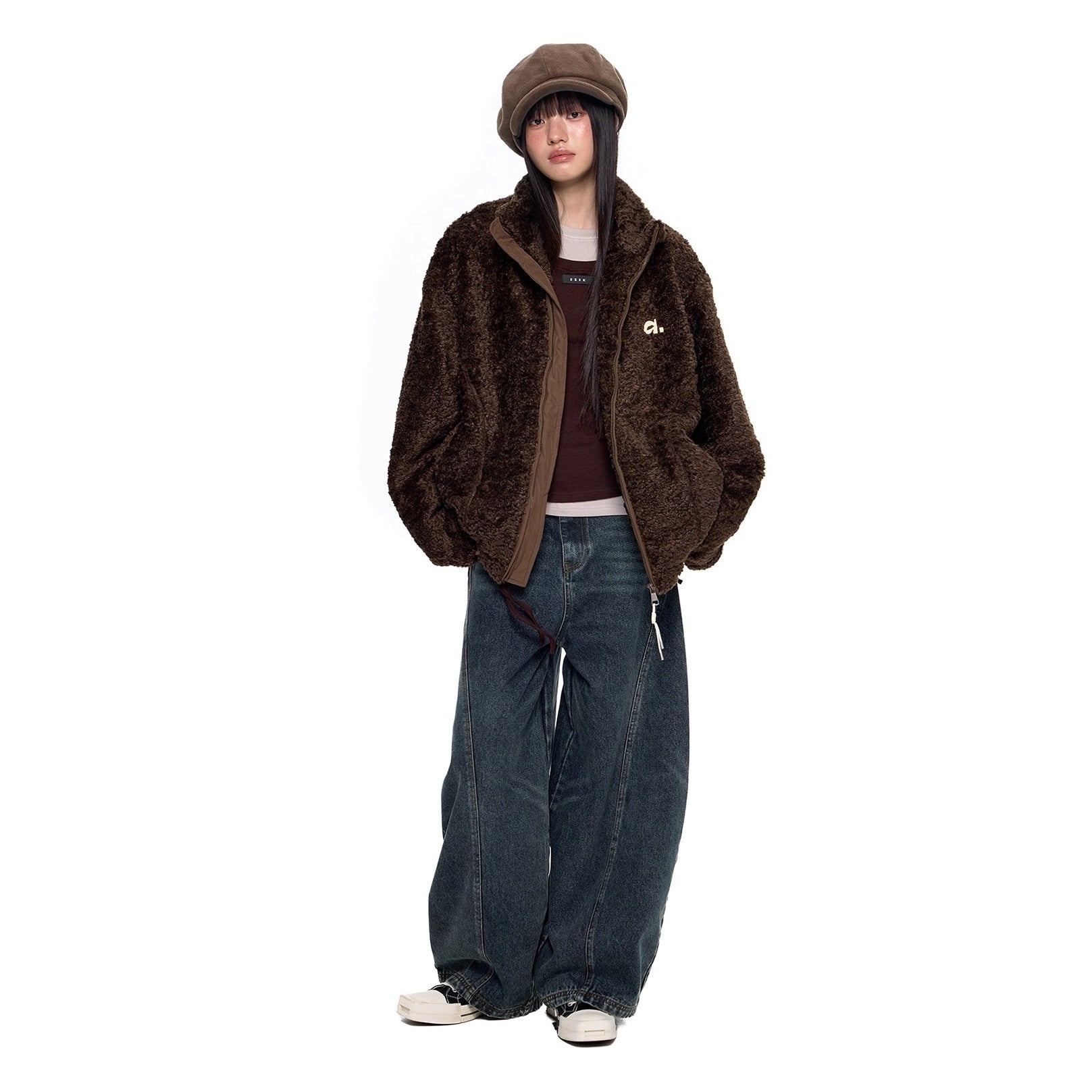 Polar Fleece Embroidered Stand Collar Jacket EZ278