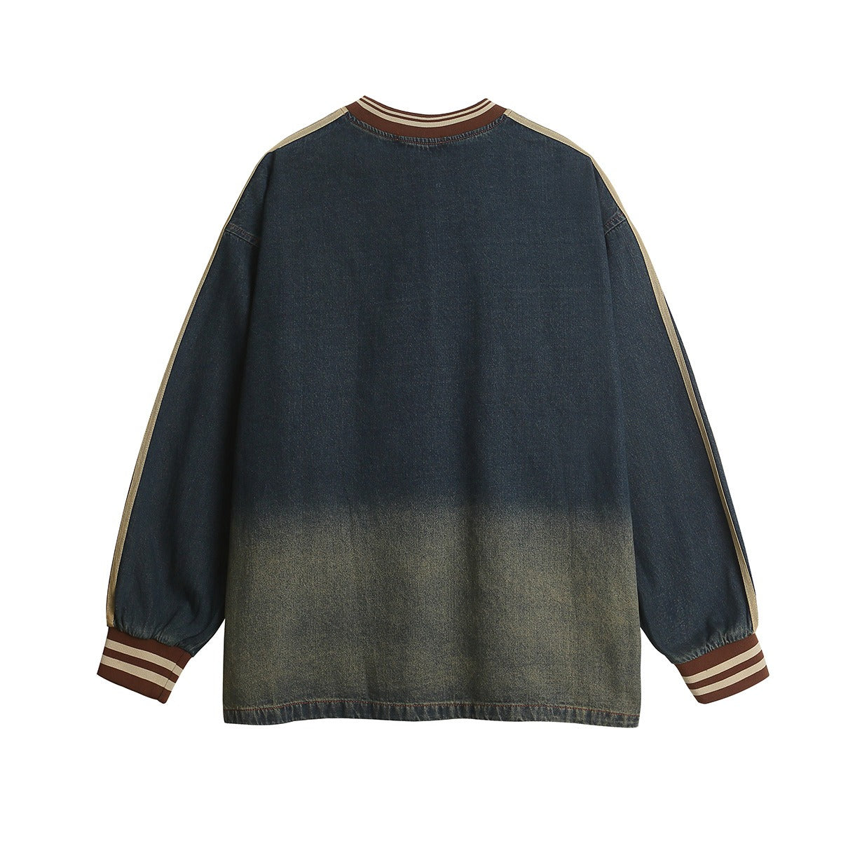 Retro Embroidery Washed Denim Sweatshirt MW10253